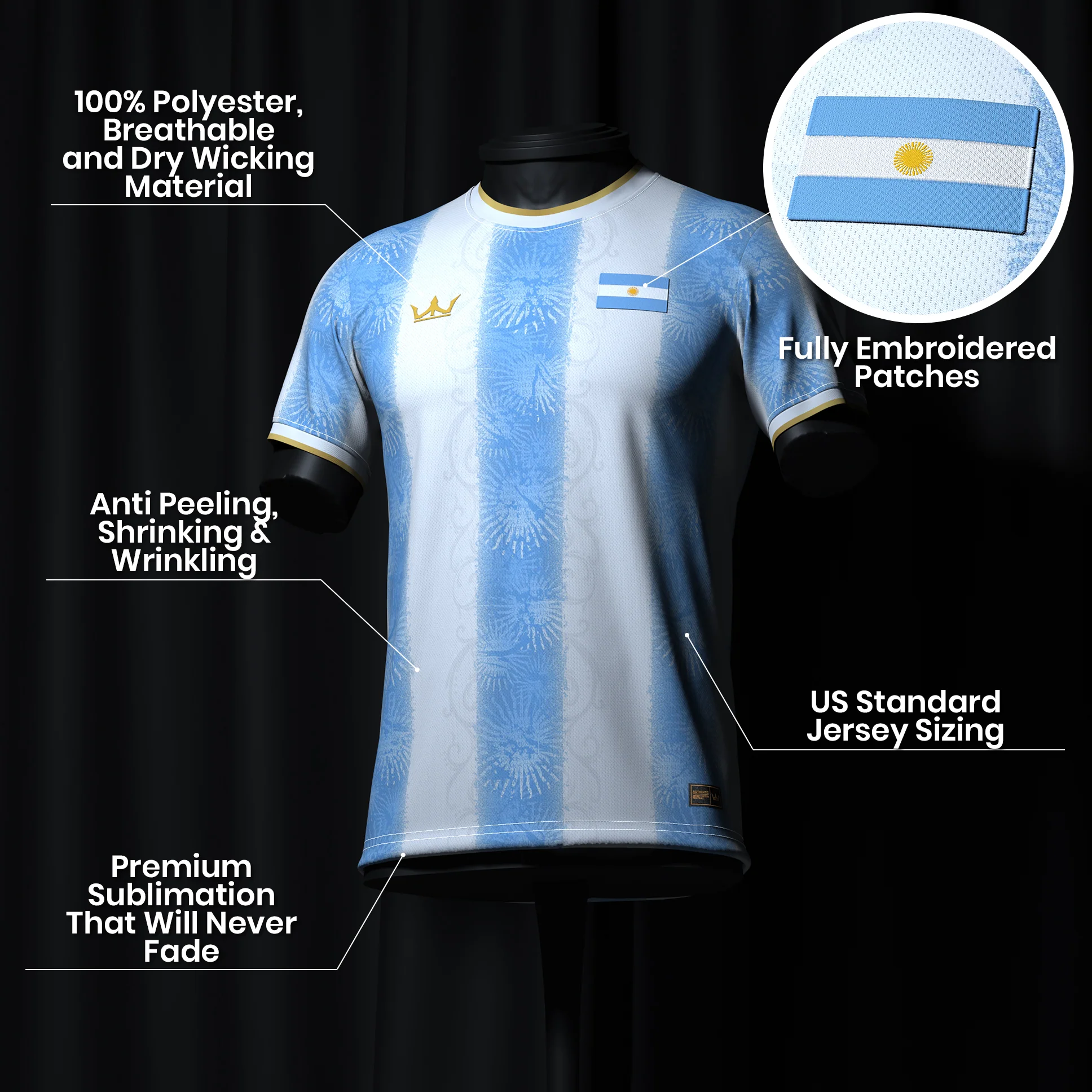 Argentina Heritage Custom Football Jersey - Image 11