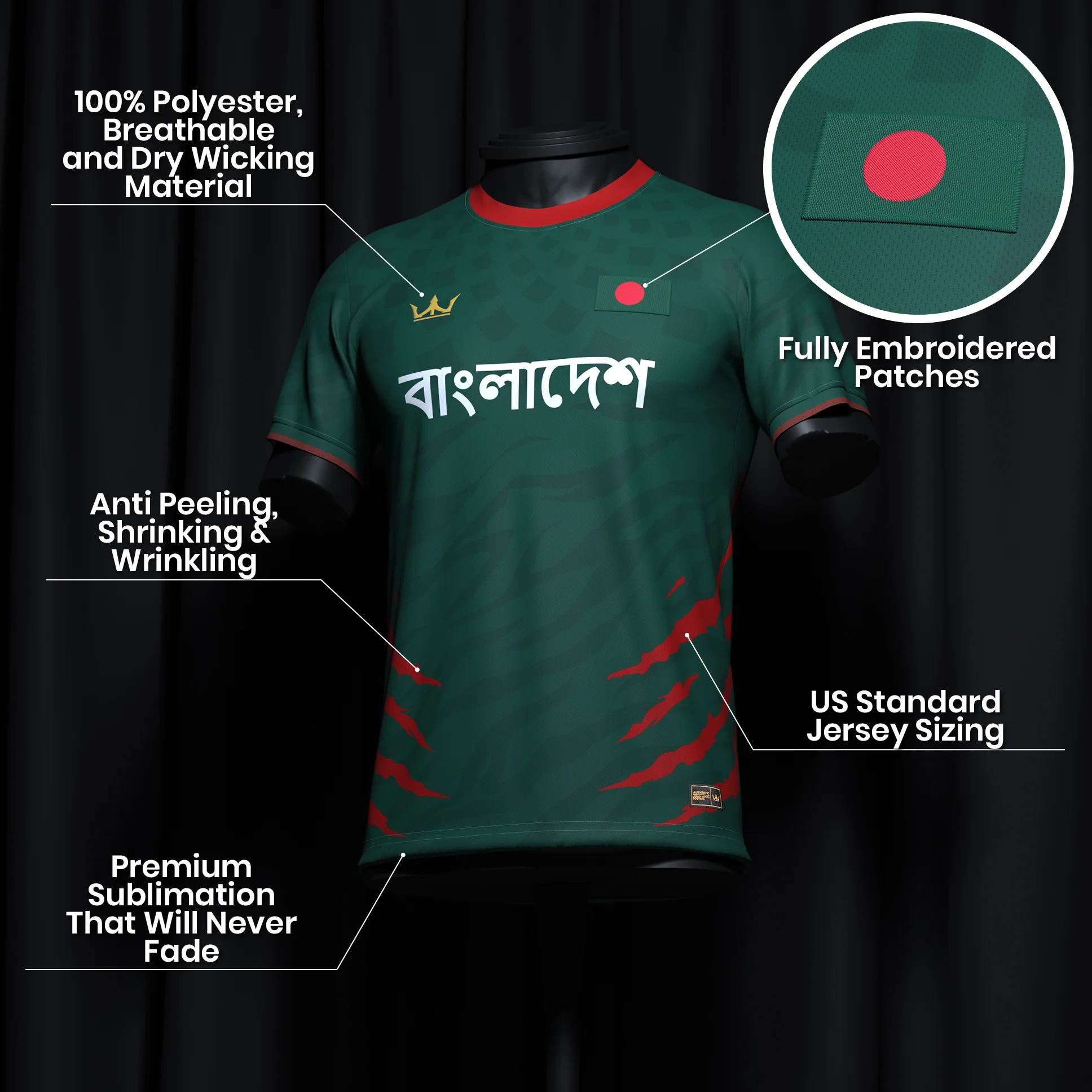 Bangladesh Heritage Custom Football Jersey - Image 6