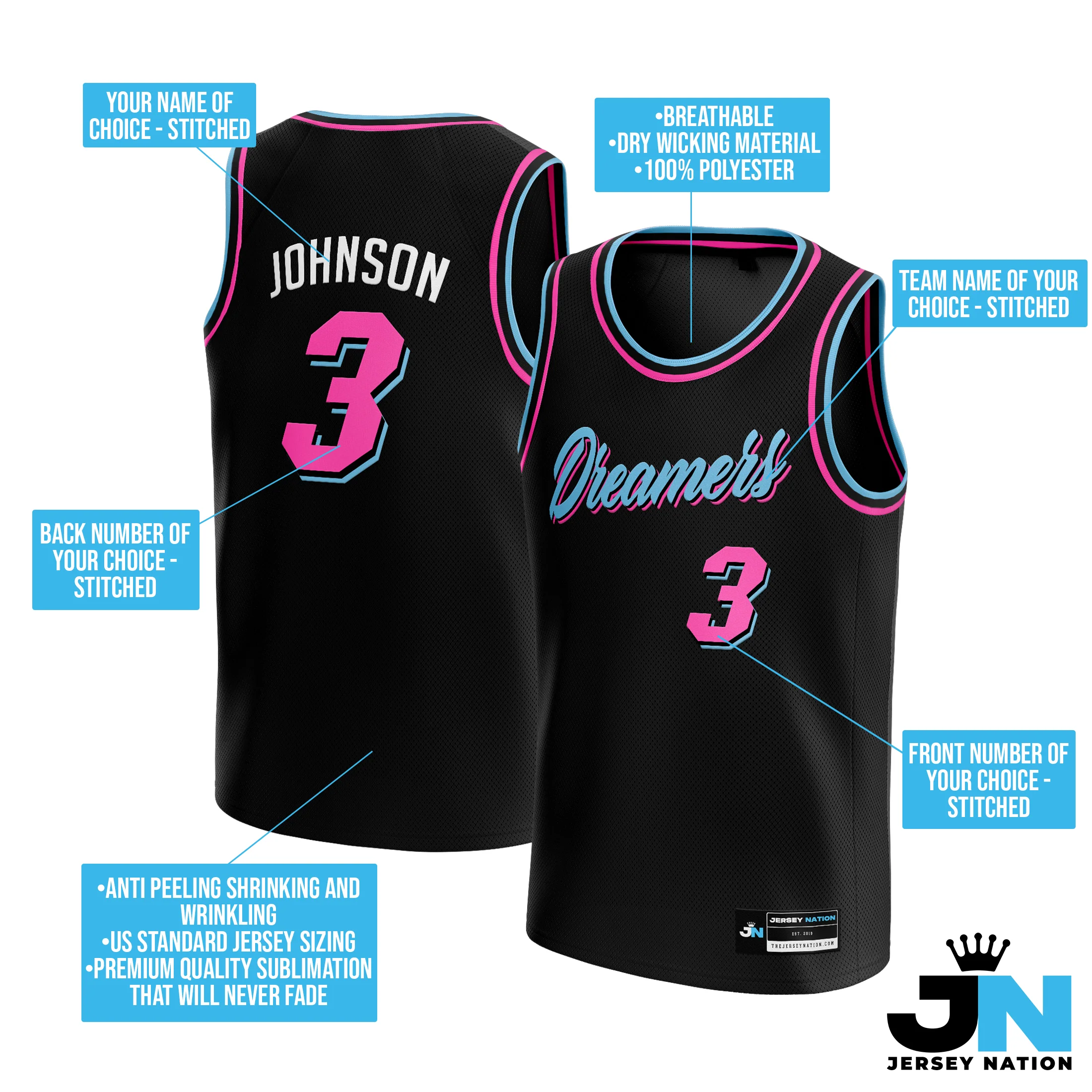 Vice City Custom Basketball Jersey - Image 7