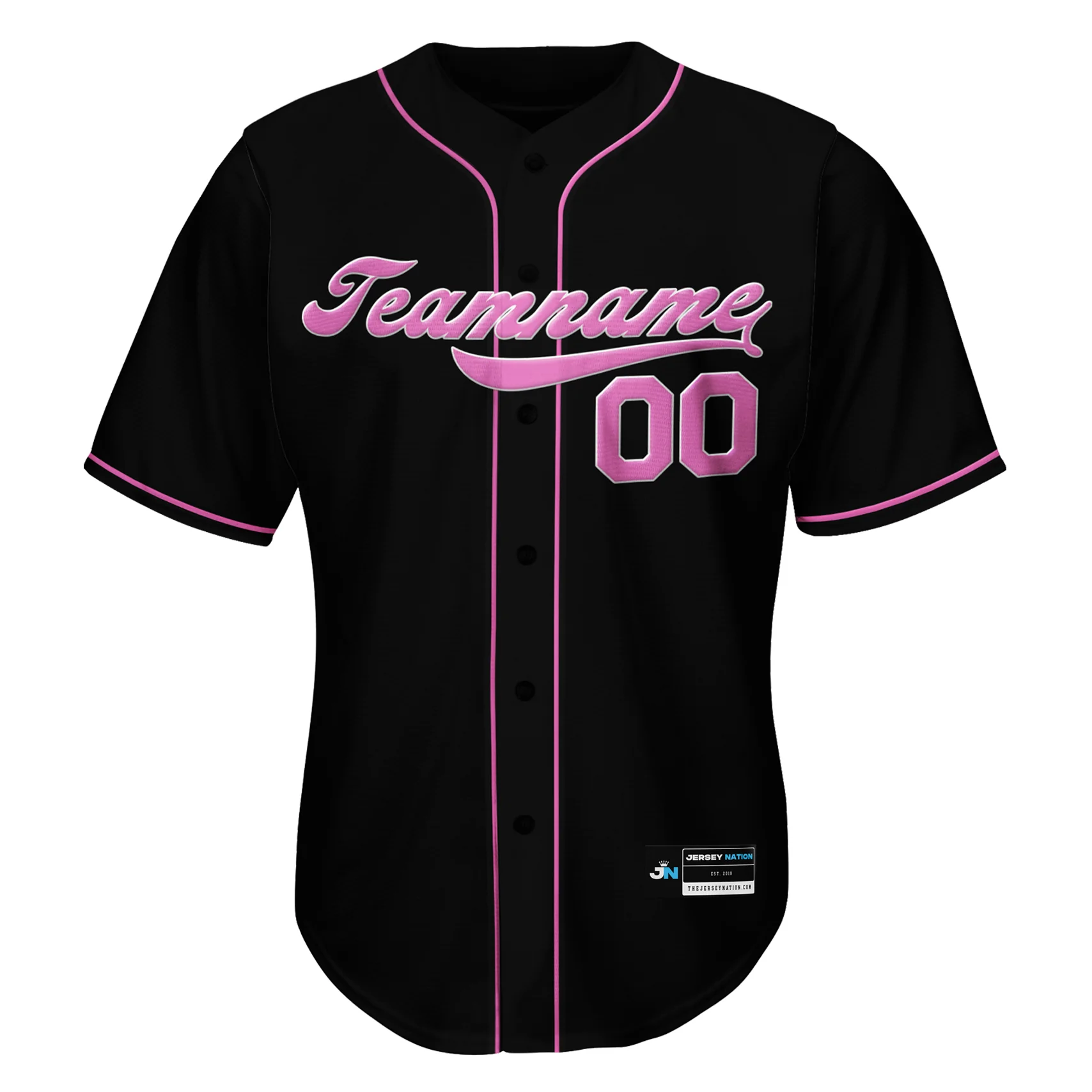 Black-Pink Custom Baseball Jersey - Image 3