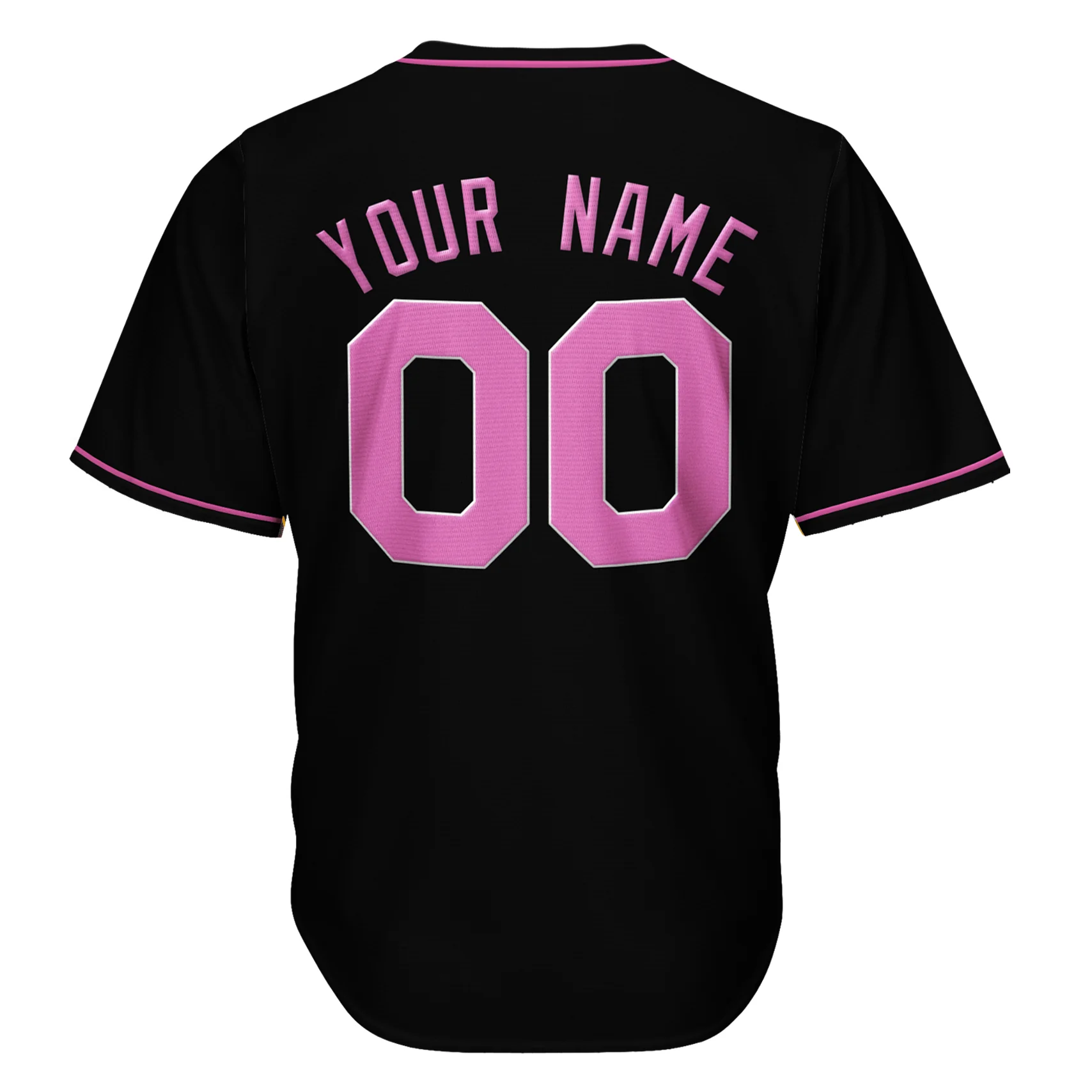 Black-Pink Custom Baseball Jersey - Image 4