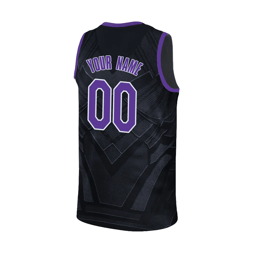 Black-Purple Custom Basketball Jersey - Image 3