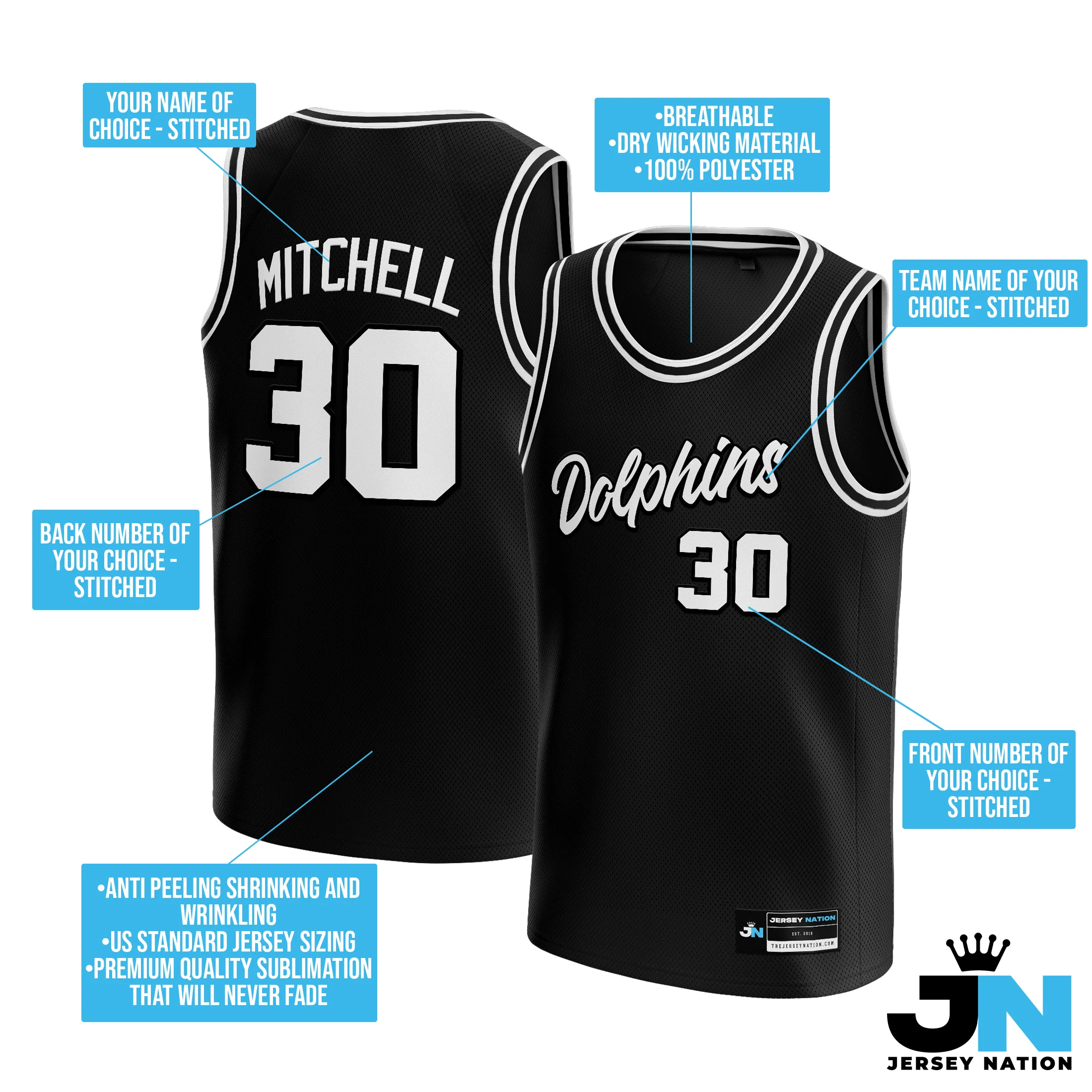 Black-White Custom Basketball Jersey - Image 4