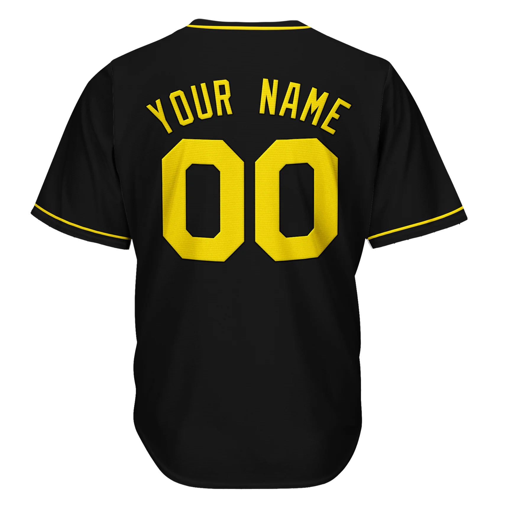 Black-Yellow Custom Baseball Jersey - Image 4