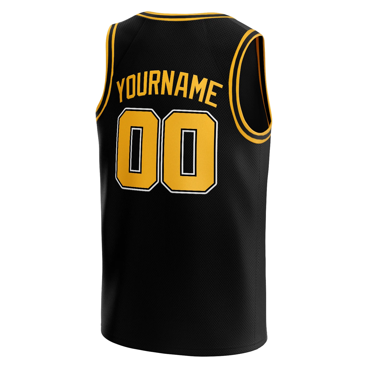 Black-Yellow Custom Basketball Jersey - Image 3