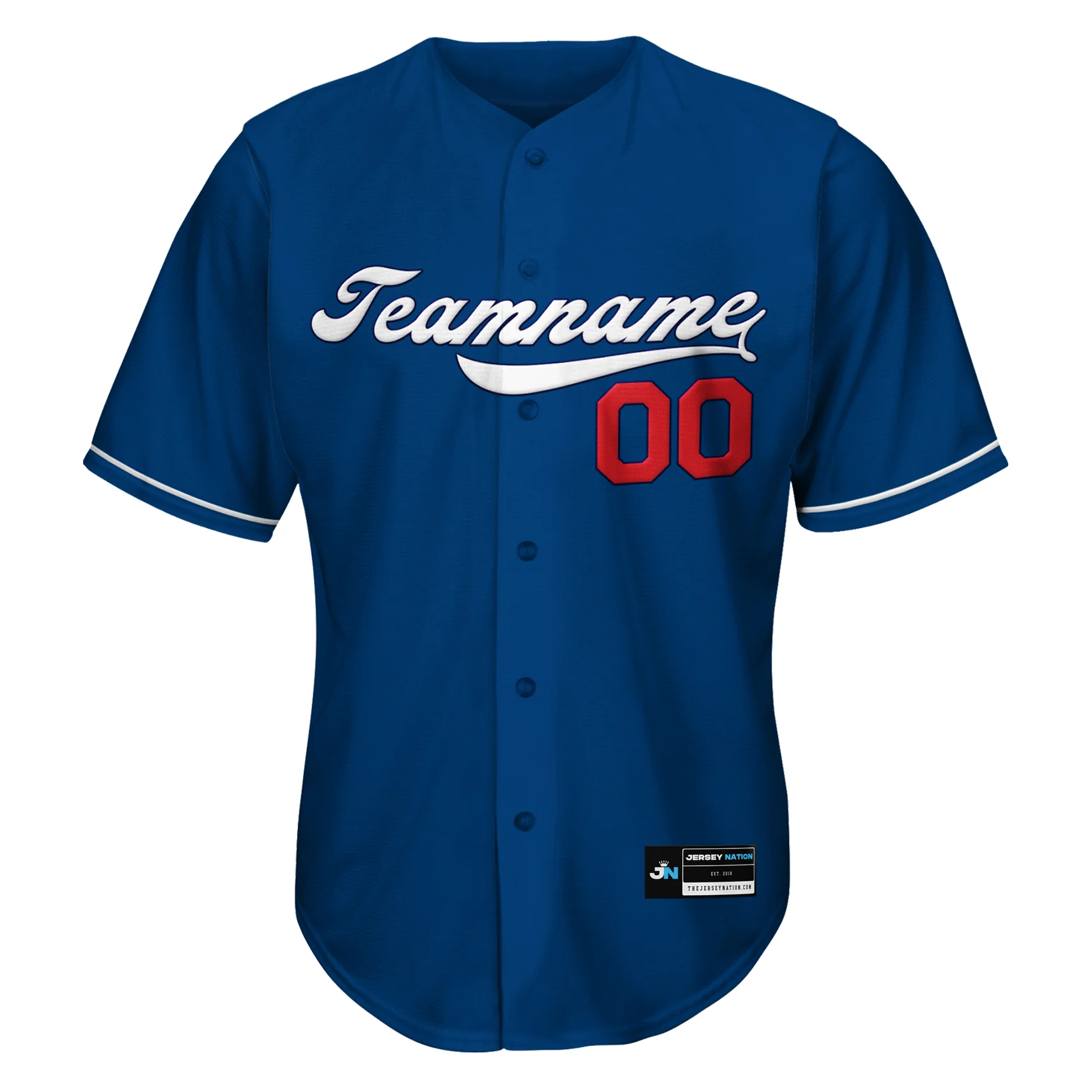Blue White-Red Custom Baseball Jersey - Image 2