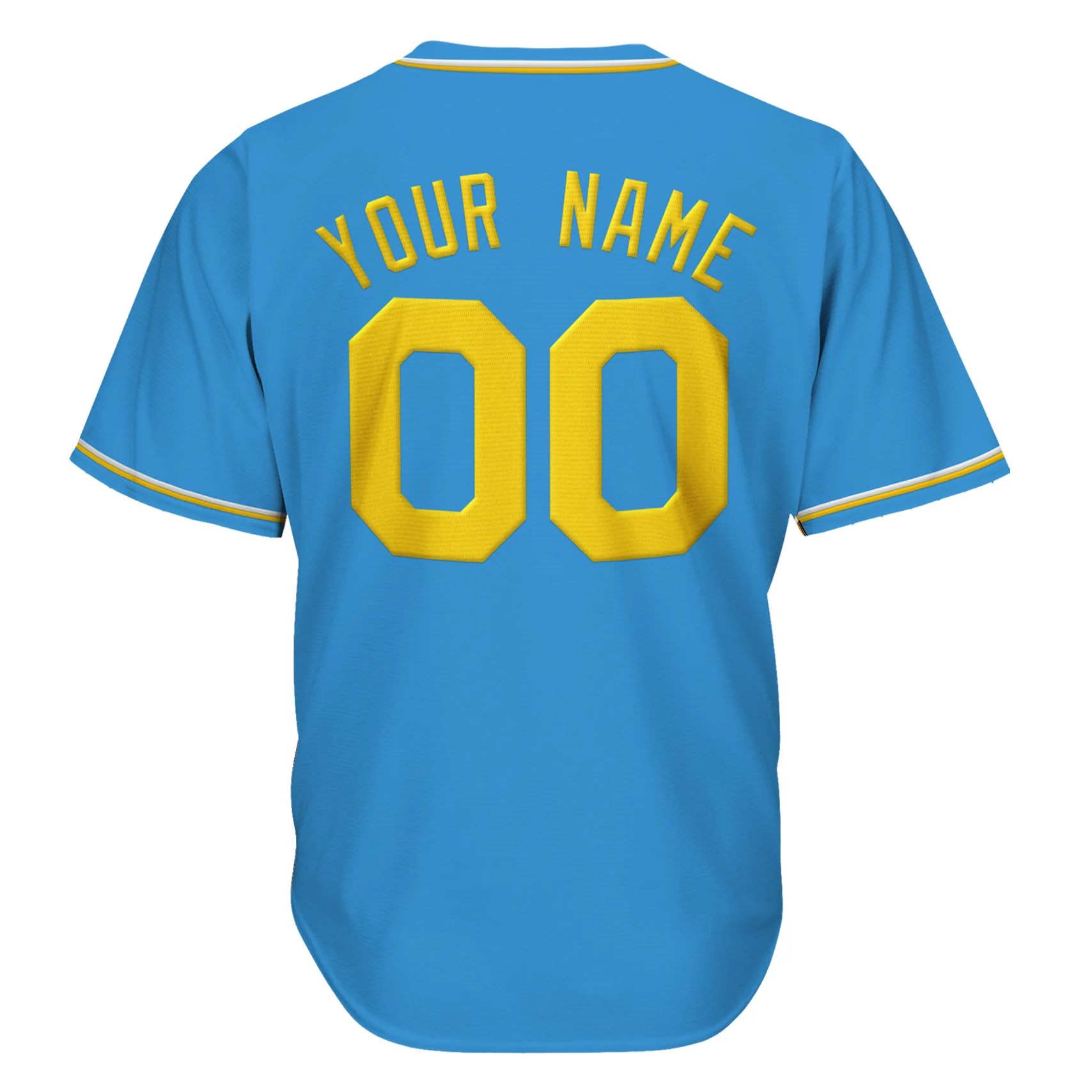 Blue-Yellow Custom Baseball Jersey - Image 3