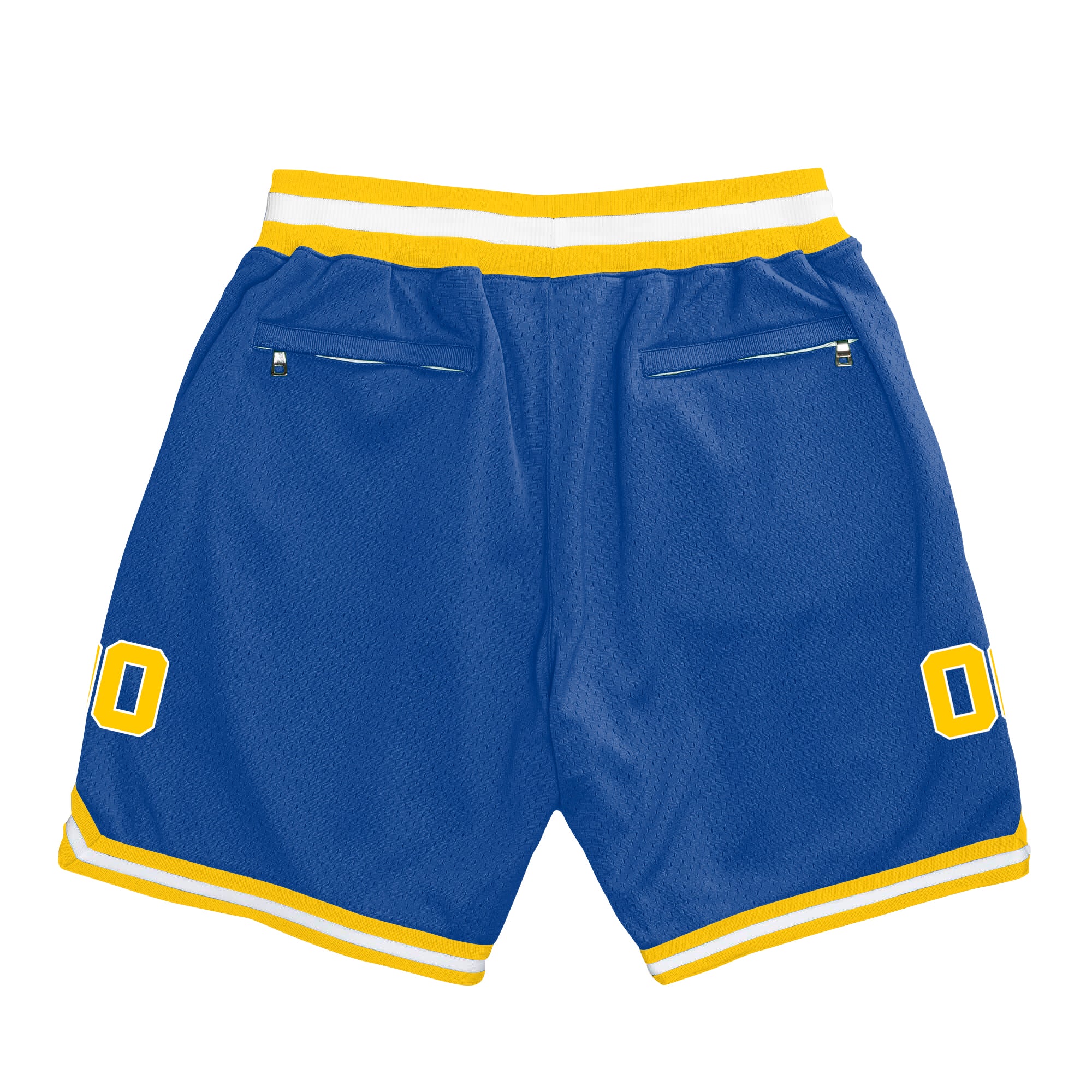 Blue Yellow-White Custom Basketball Shorts - Image 2