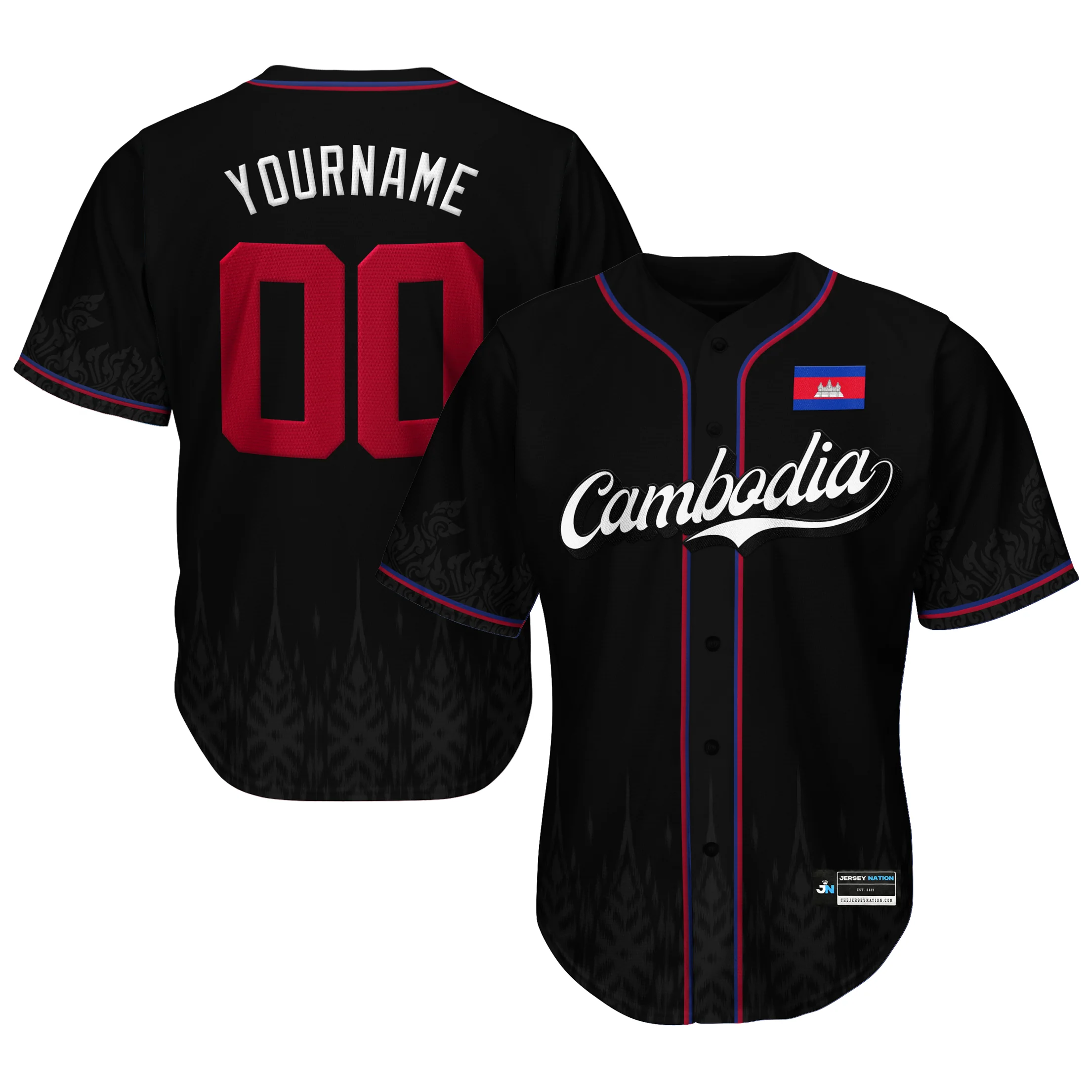 Cambodia Heritage Custom Baseball Jersey - Image 10