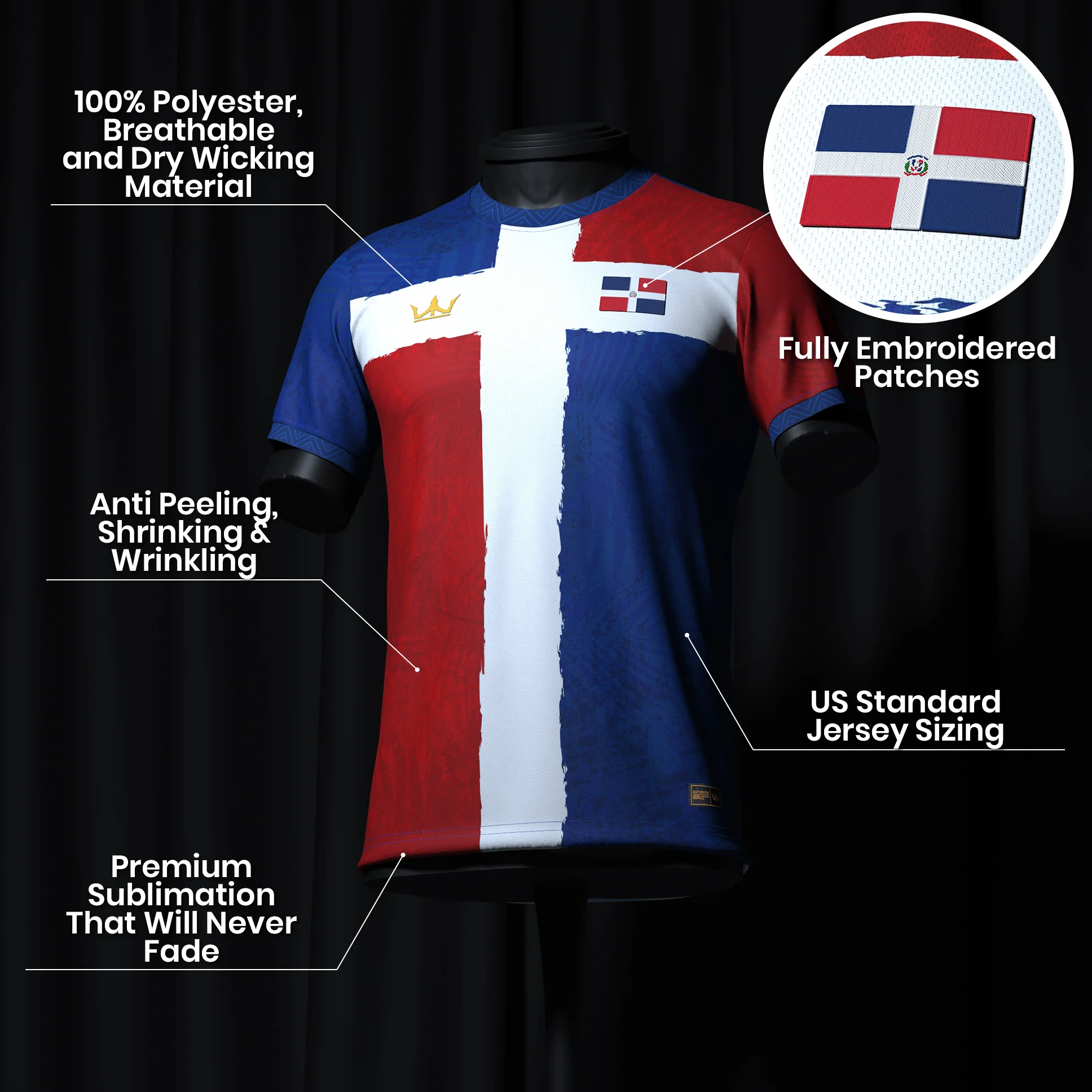 Dominican Republic Heritage Custom Football Jersey - Image 8