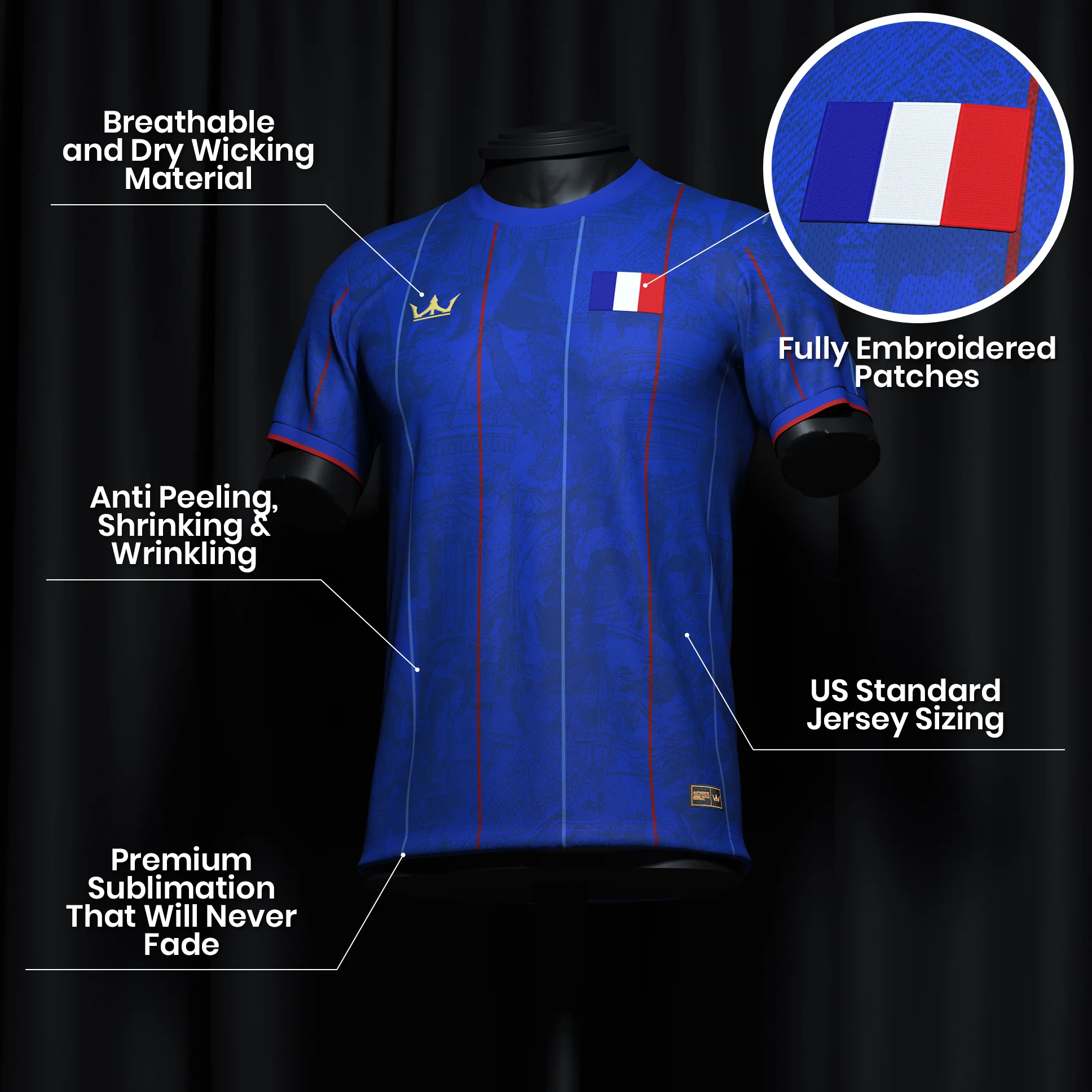 France Heritage Custom Football Jersey - Image 11