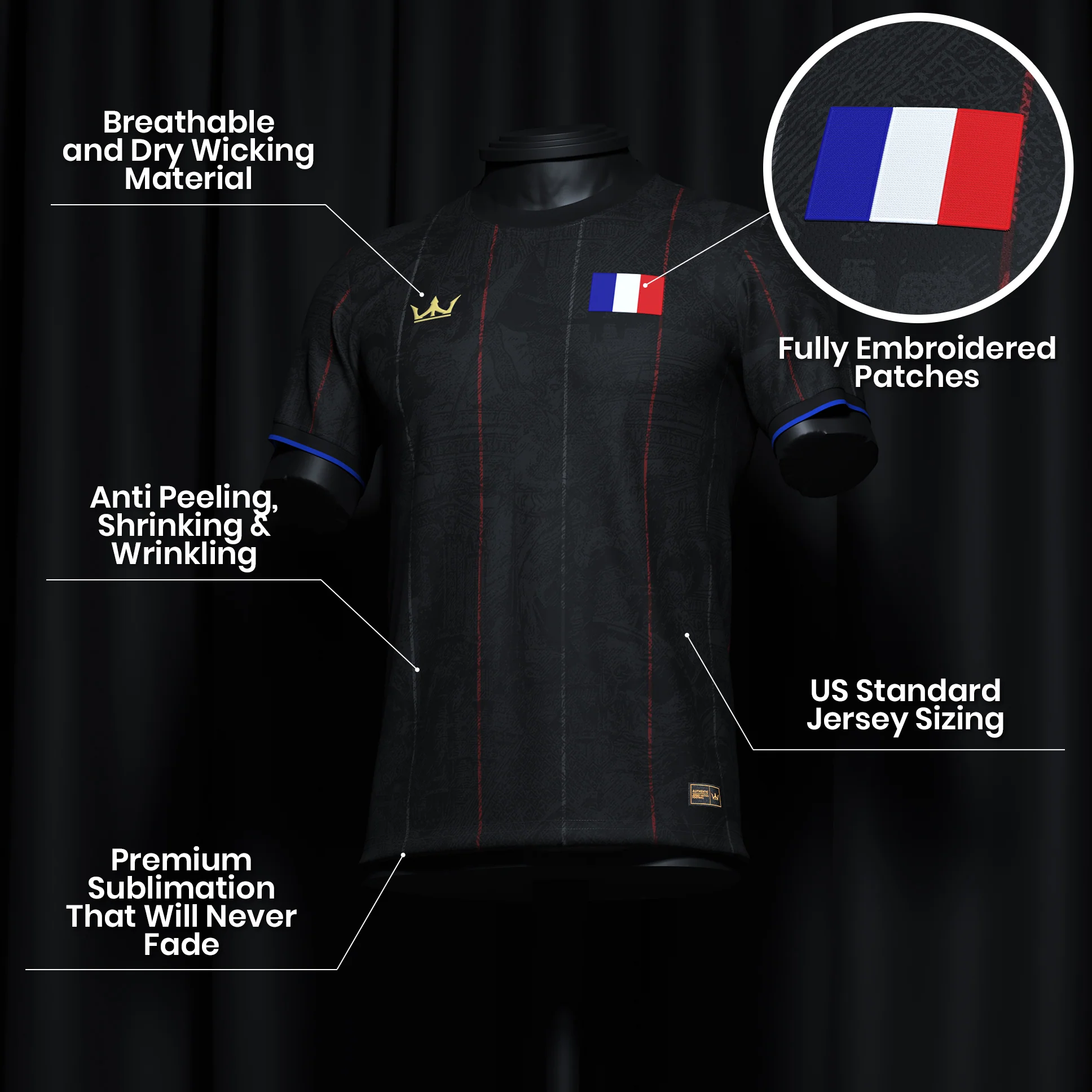 France Heritage Custom Football Jersey - Image 22