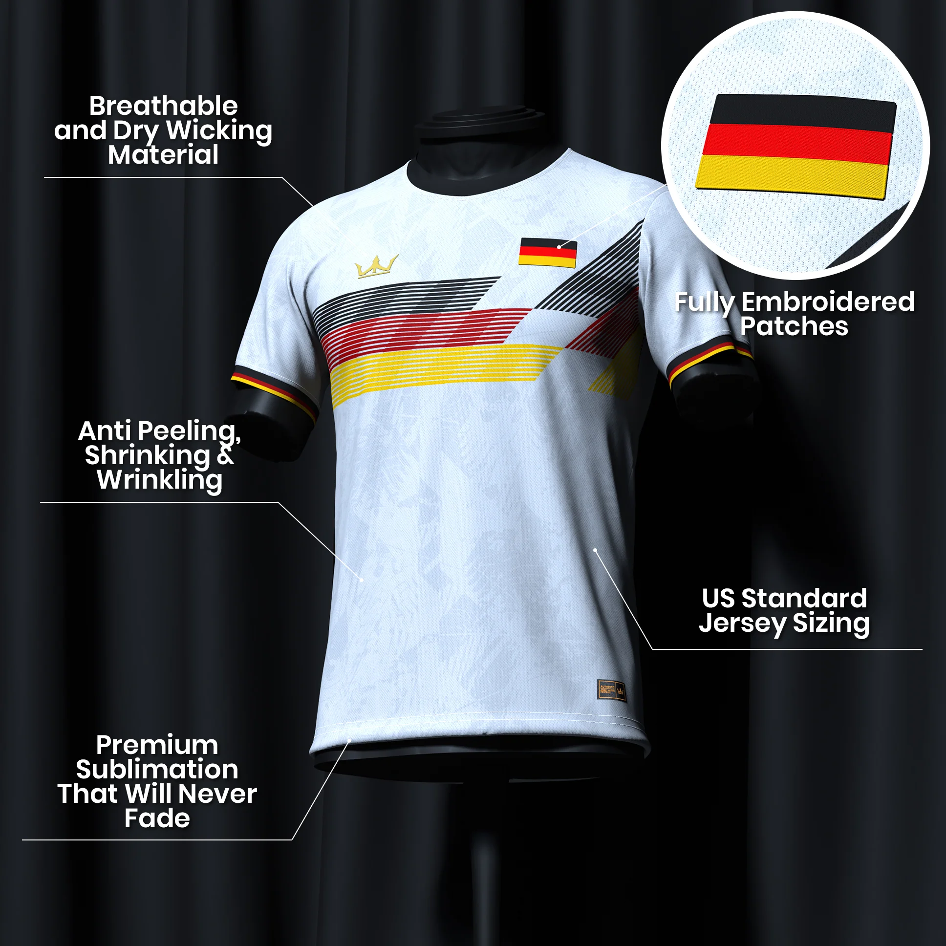 Germany Heritage Custom Football Jersey - Image 8