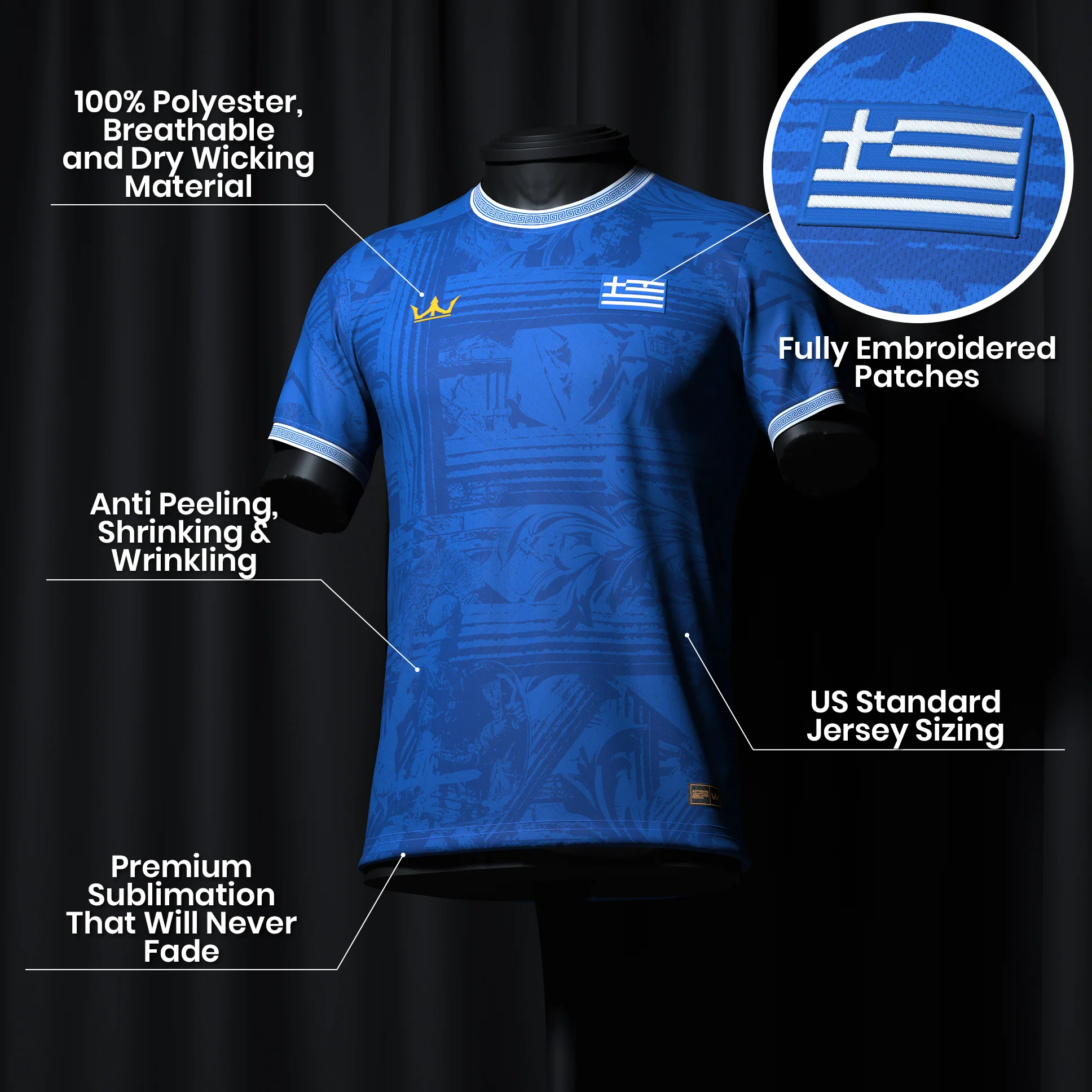 Greece Heritage Custom Football Jersey - Image 10