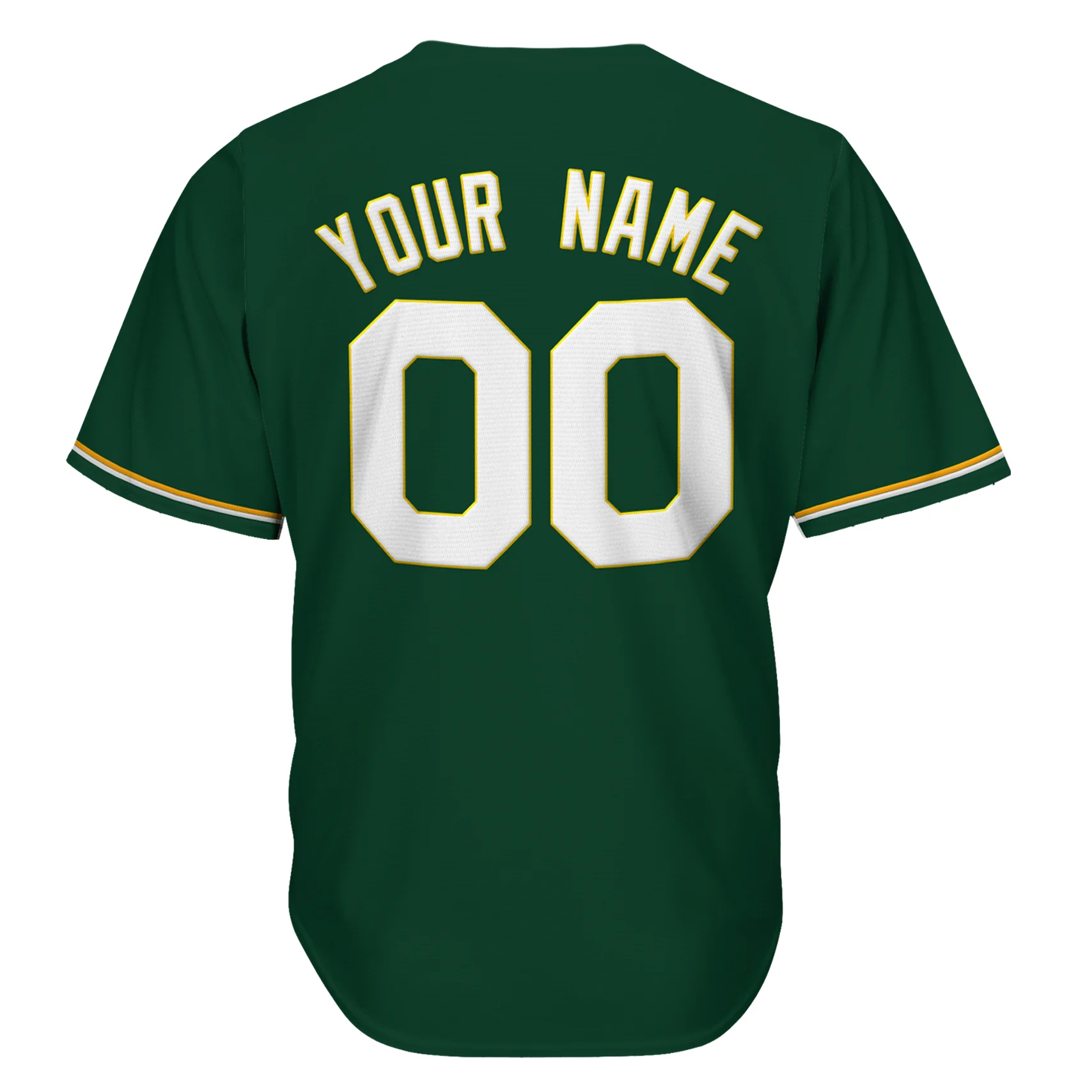 Green White-Yellow Custom Baseball Jersey - Image 4