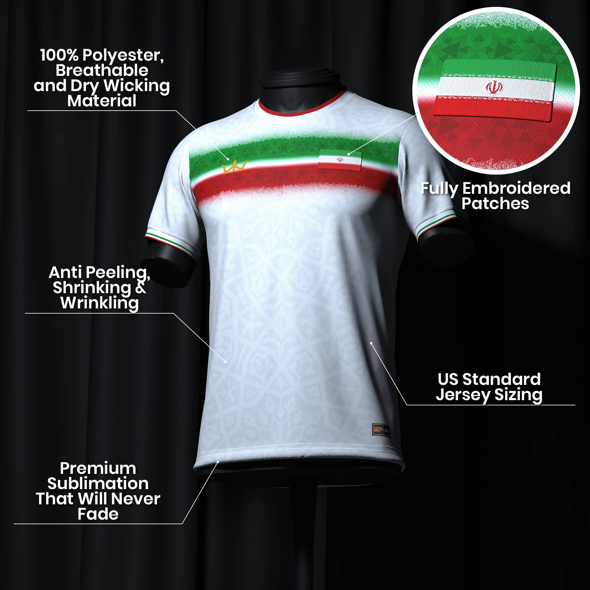 Iran Heritage Custom Football Jersey - Image 6