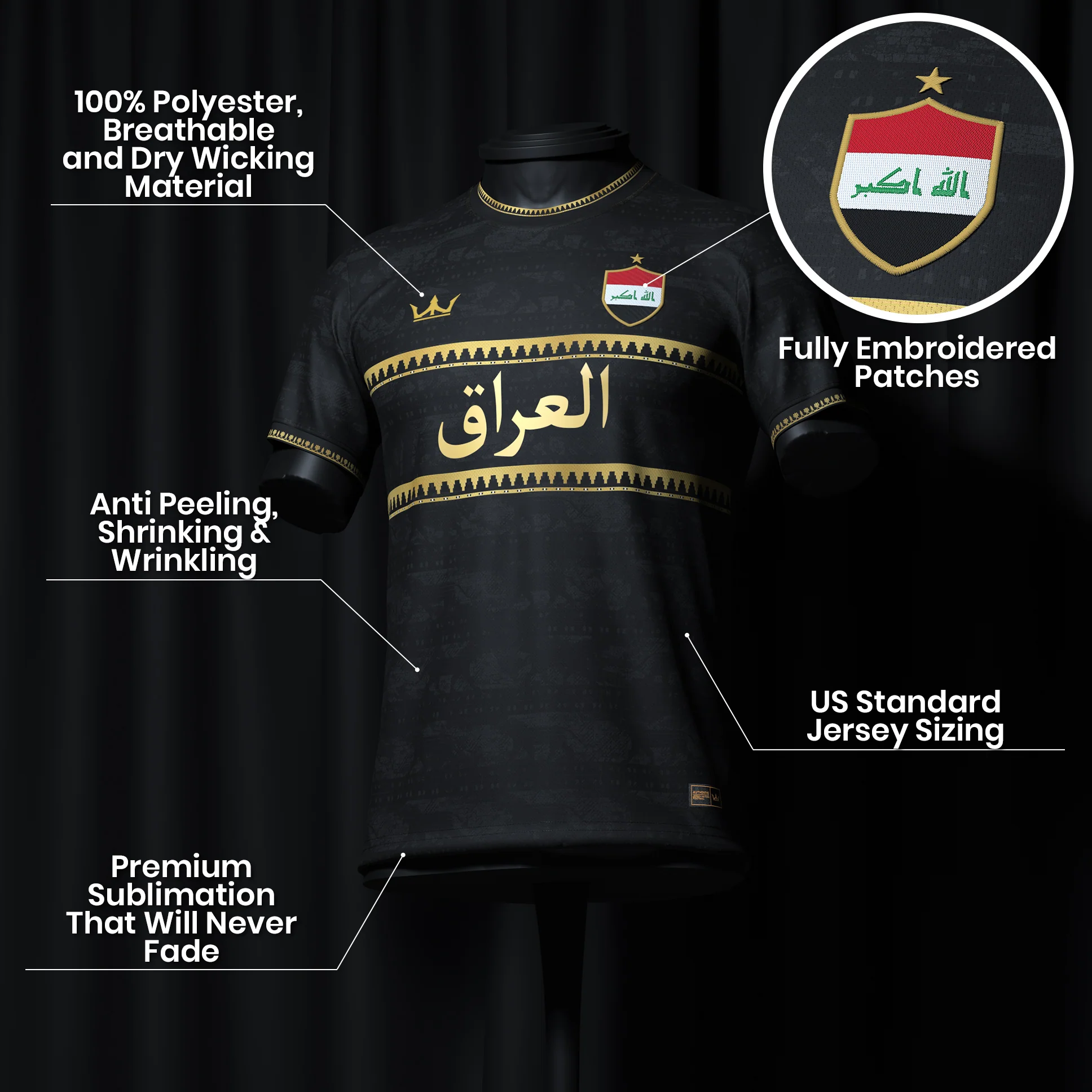 Iraq Heritage Custom Football Jersey - Image 8