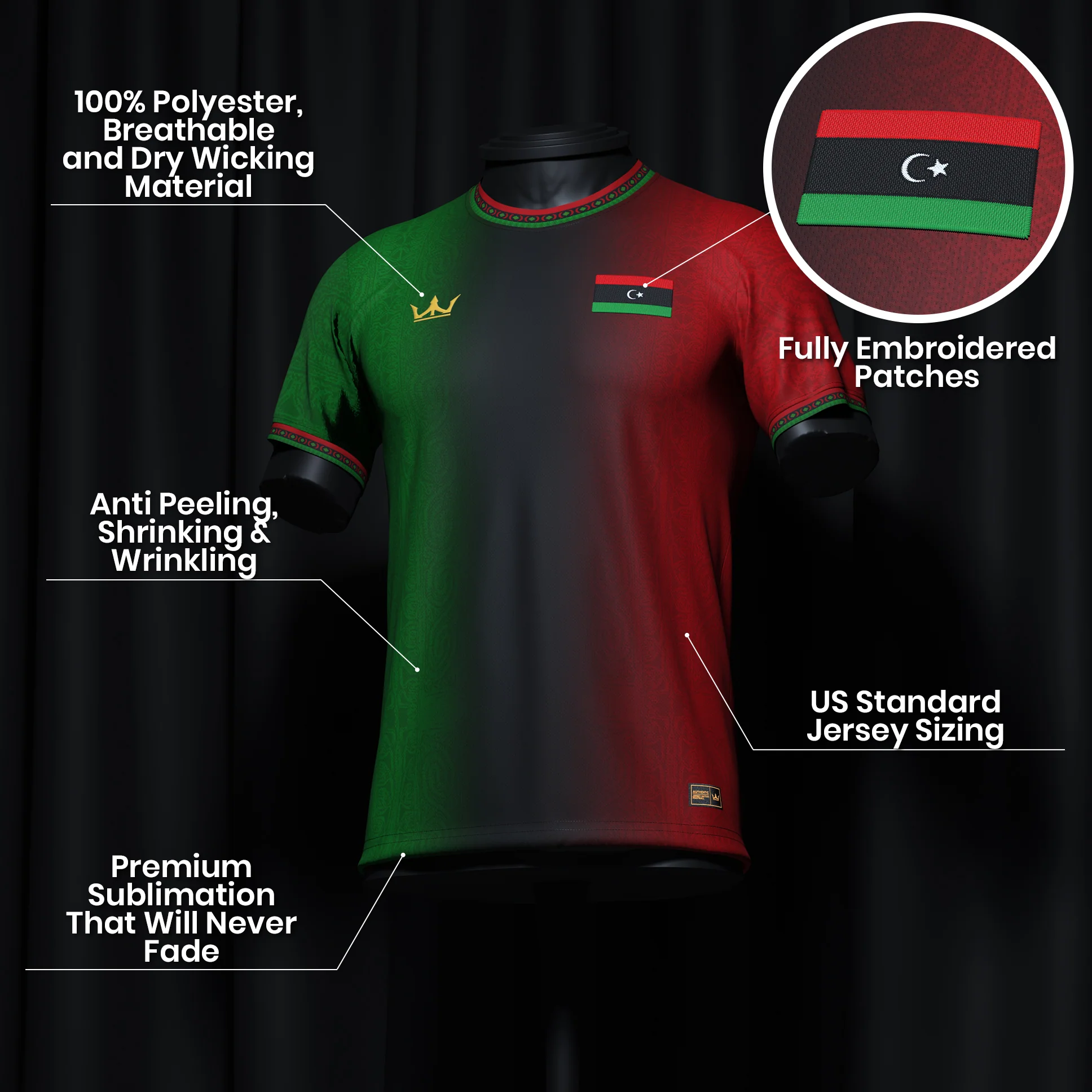 Libya Heritage Custom Football Jersey - Image 6