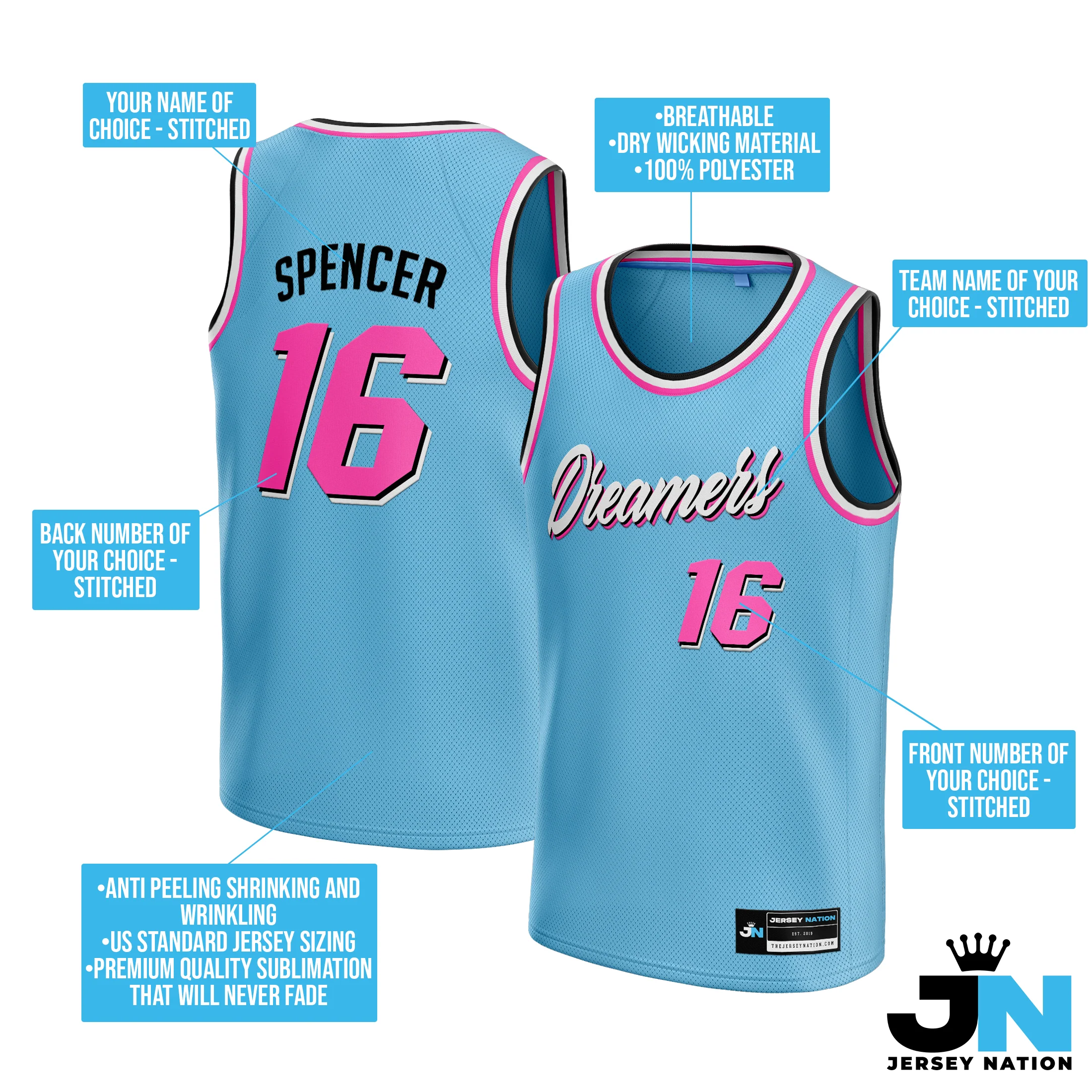 Vice City Custom Basketball Jersey - Image 4