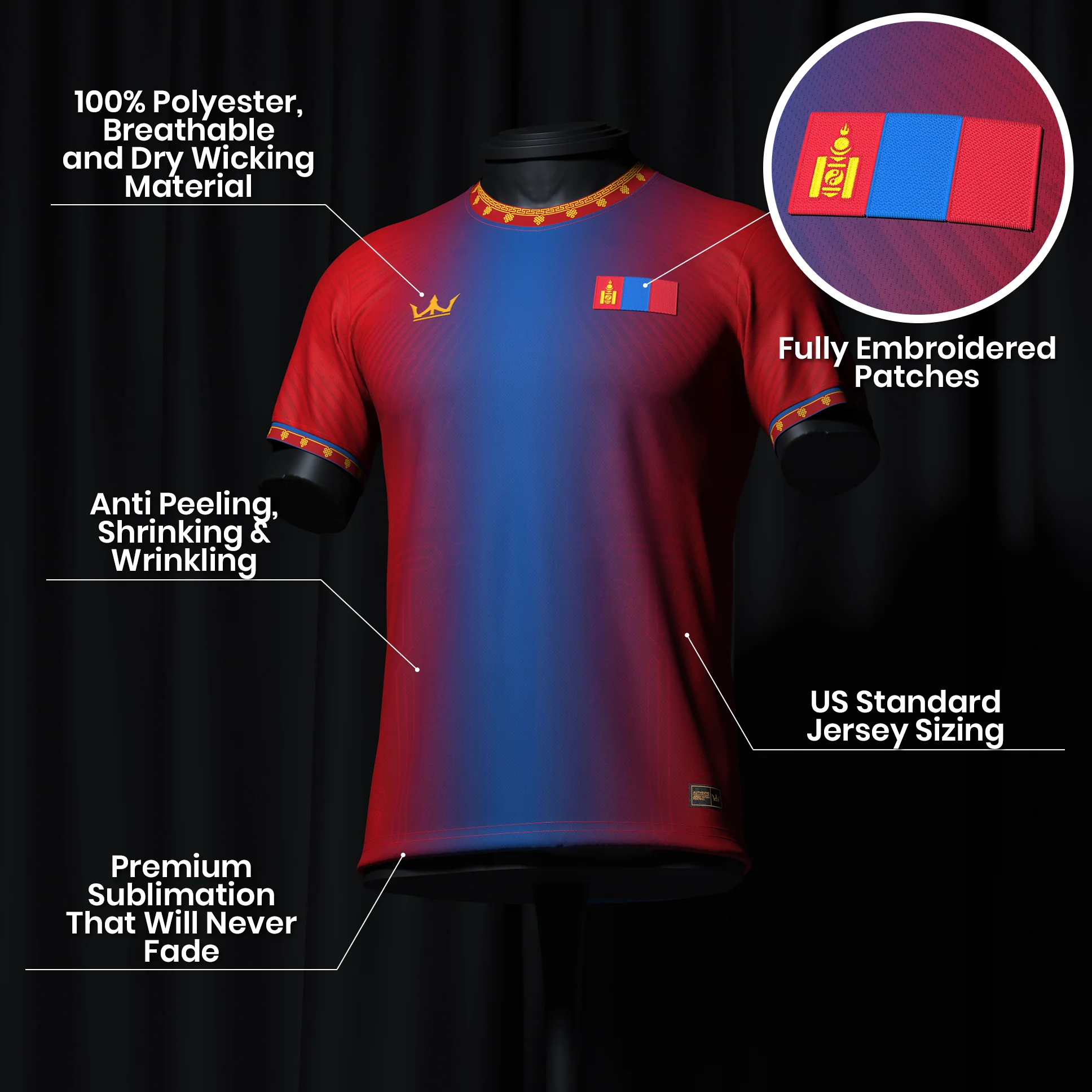 Mongolia Custom Football Jersey - Image 6