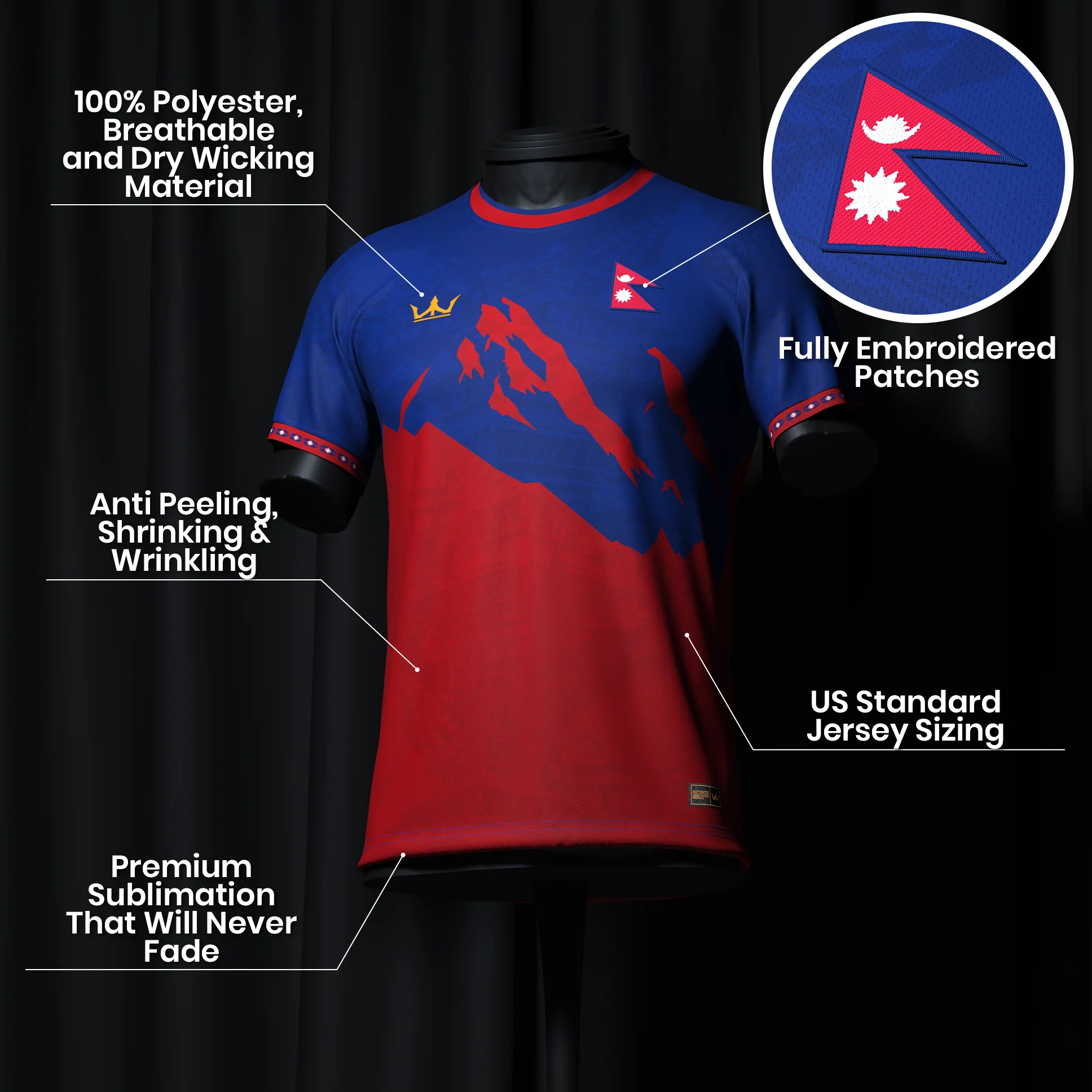 Nepal Heritage Custom Football Jersey - Image 6