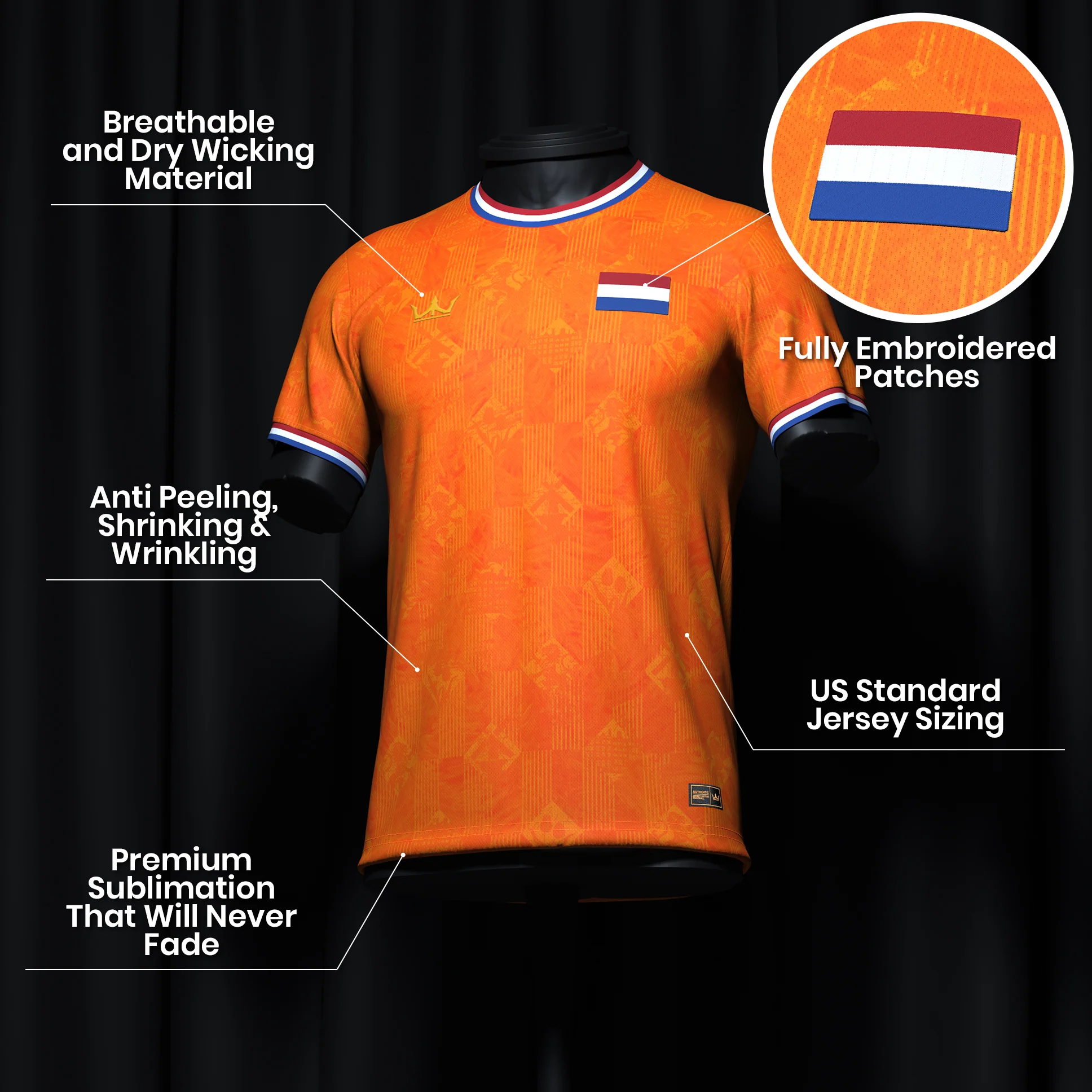 Netherlands Heritage Custom Football Jersey - Image 12