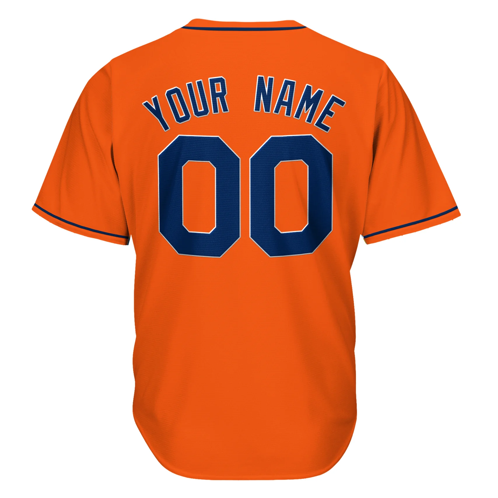 Orange-Navy Blue Custom Baseball Jersey - Image 3