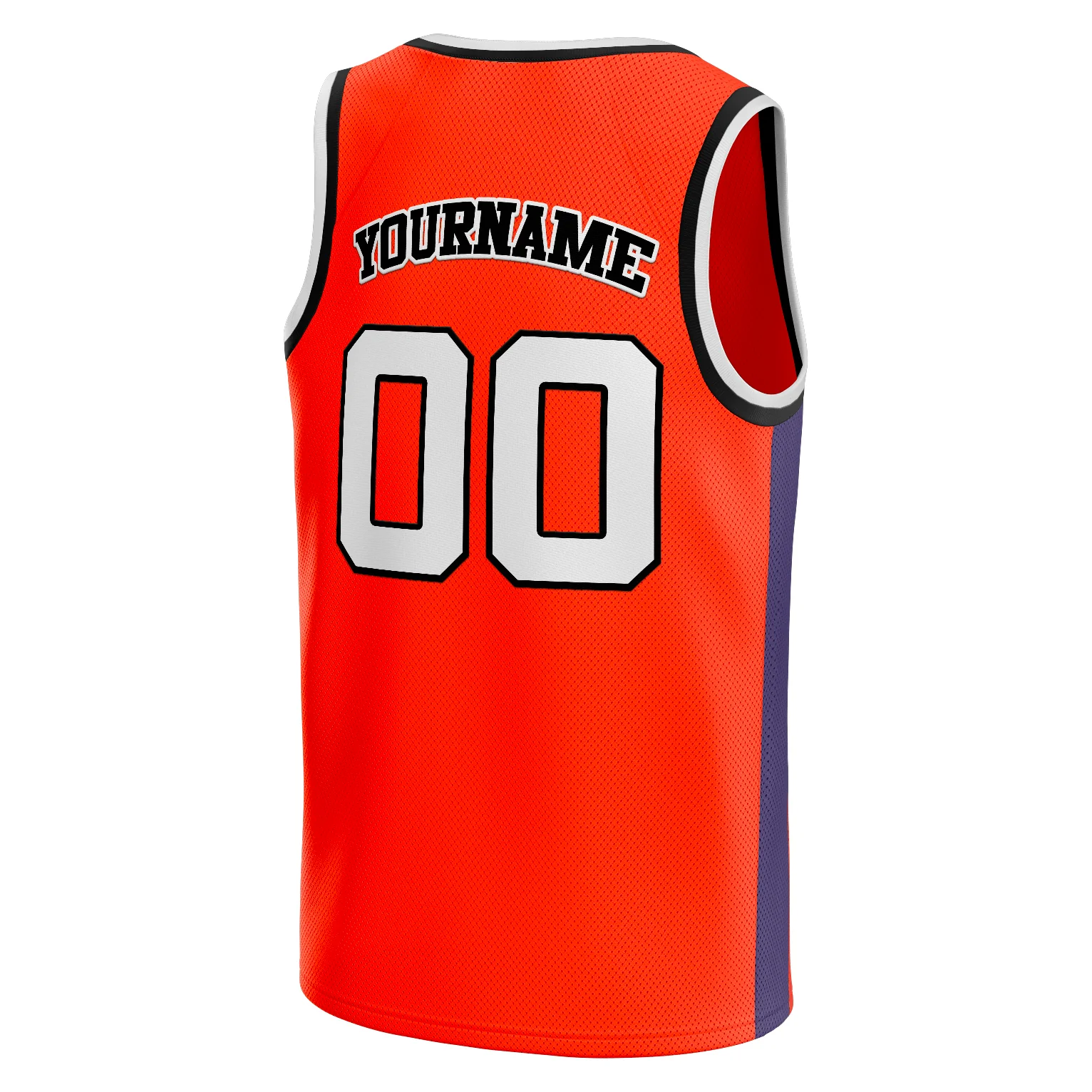 Orange White-Black Custom Basketball Jersey - Image 3