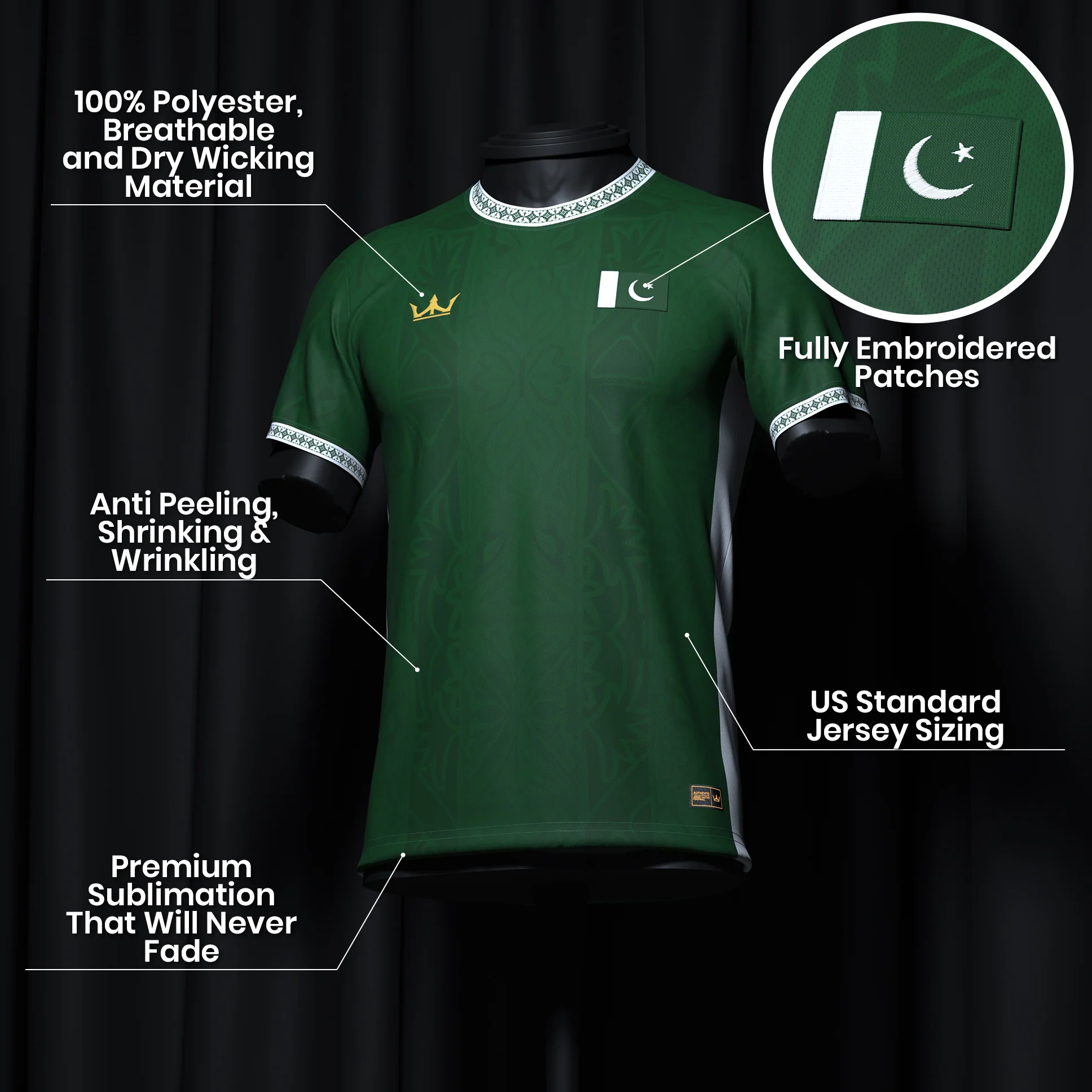 Pakistan Heritage Custom Football Jersey - Image 6