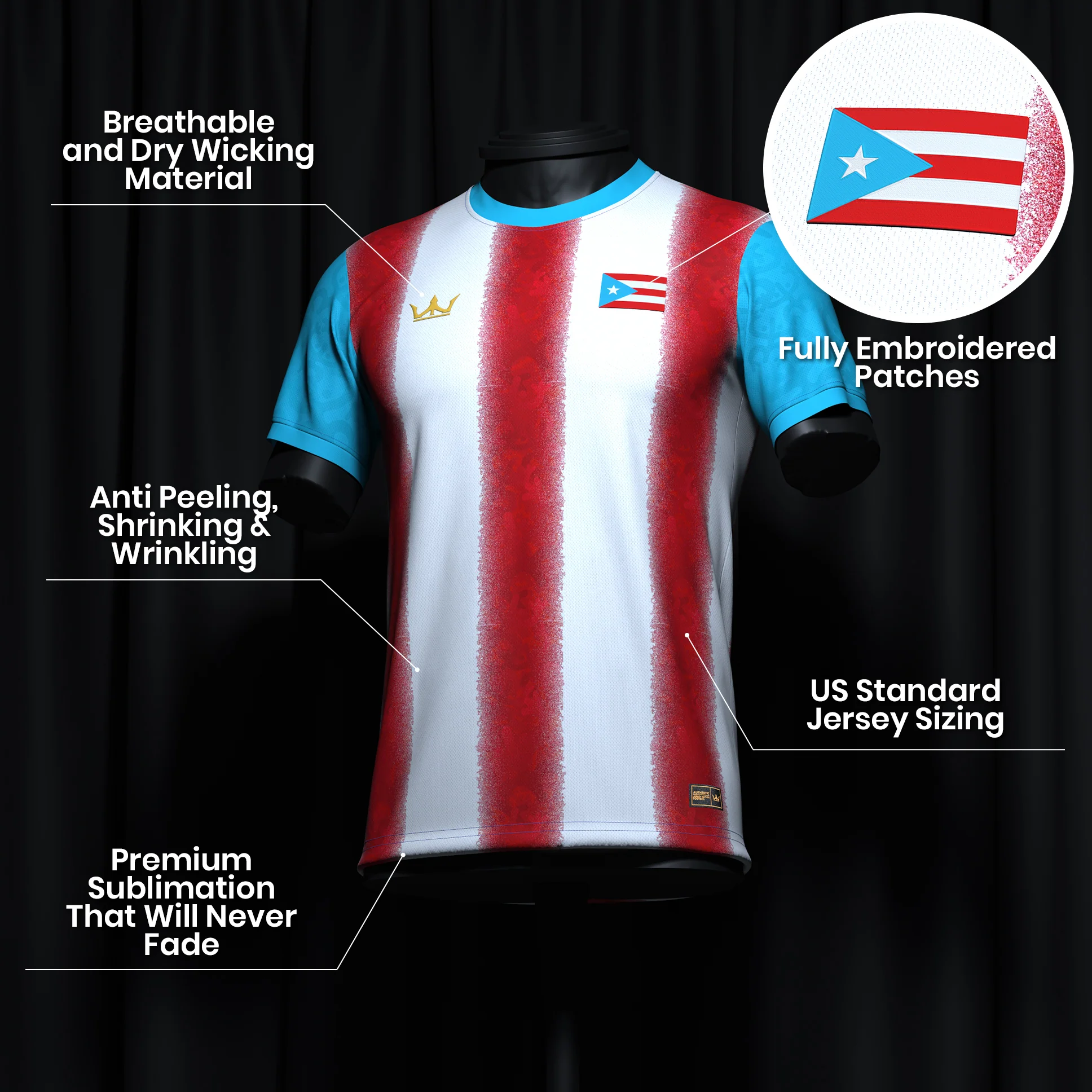 Puerto Rico Heritage Custom Football Jersey - Image 20