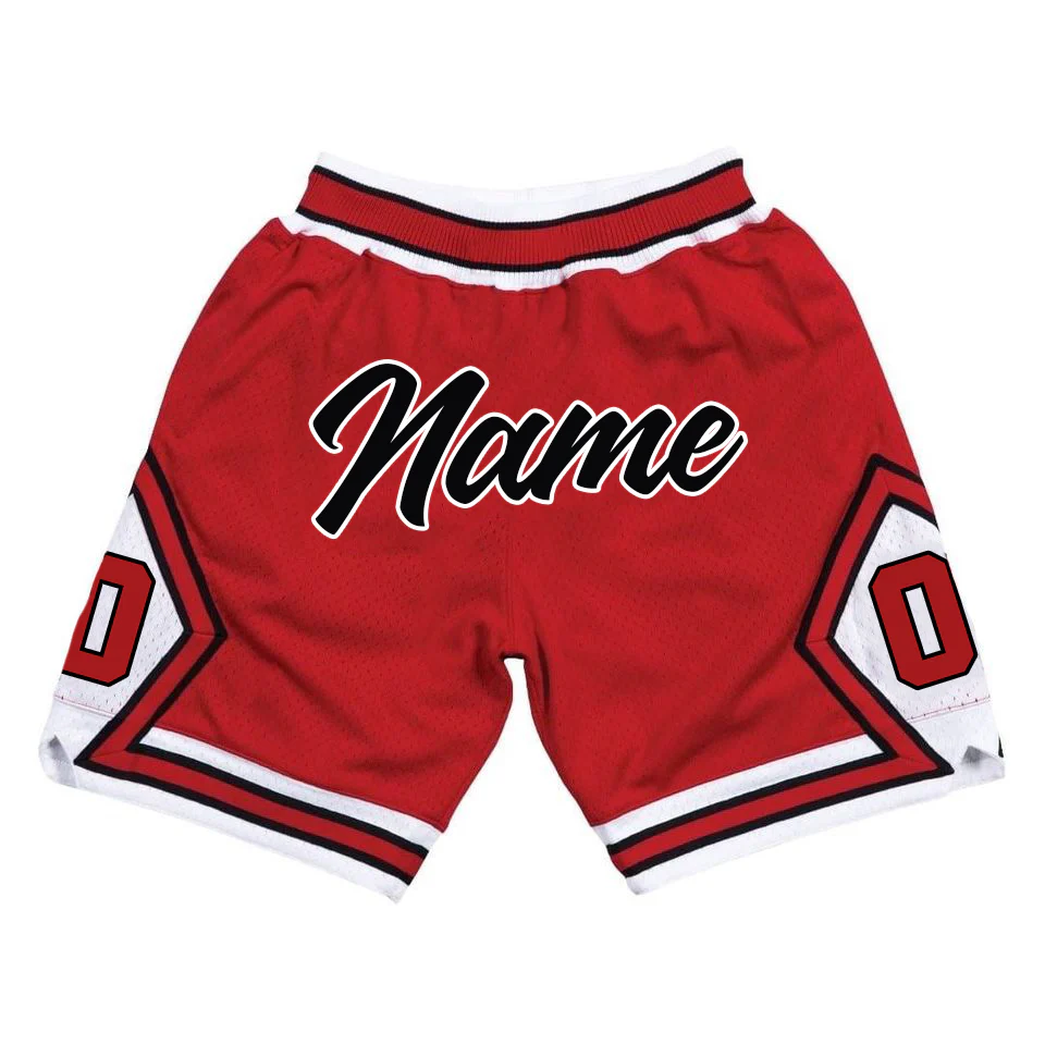 Red Black-White Custom Basketball Shorts