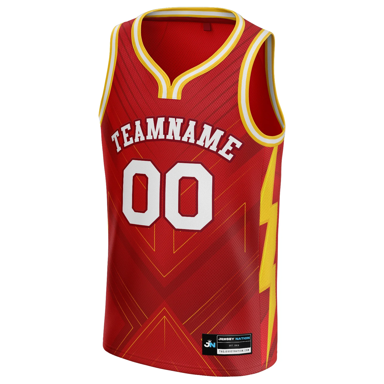Red White-Yellow Custom Basketball Jersey - Image 2