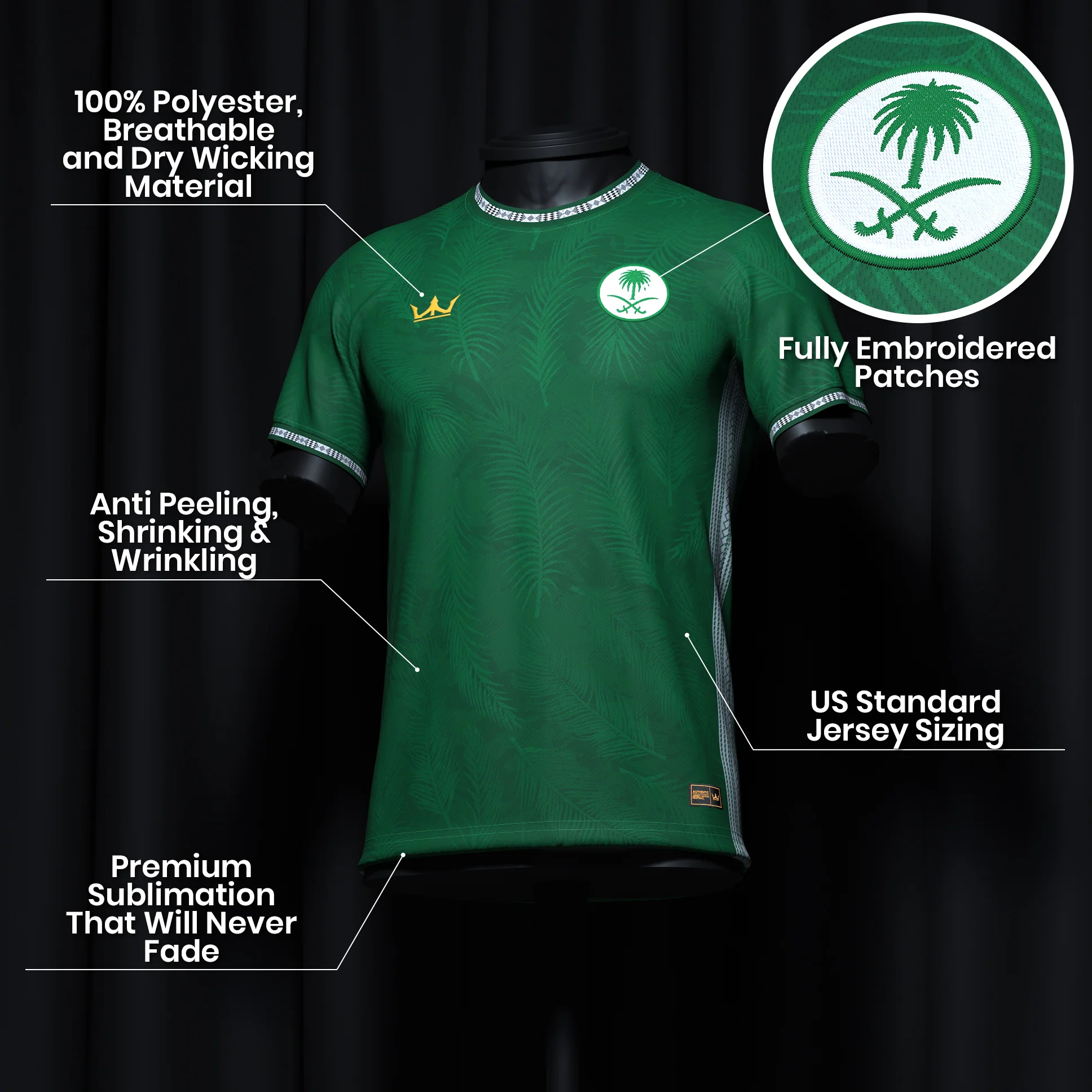 Saudi Arabia Heritage Custom Football Jersey - Image 9