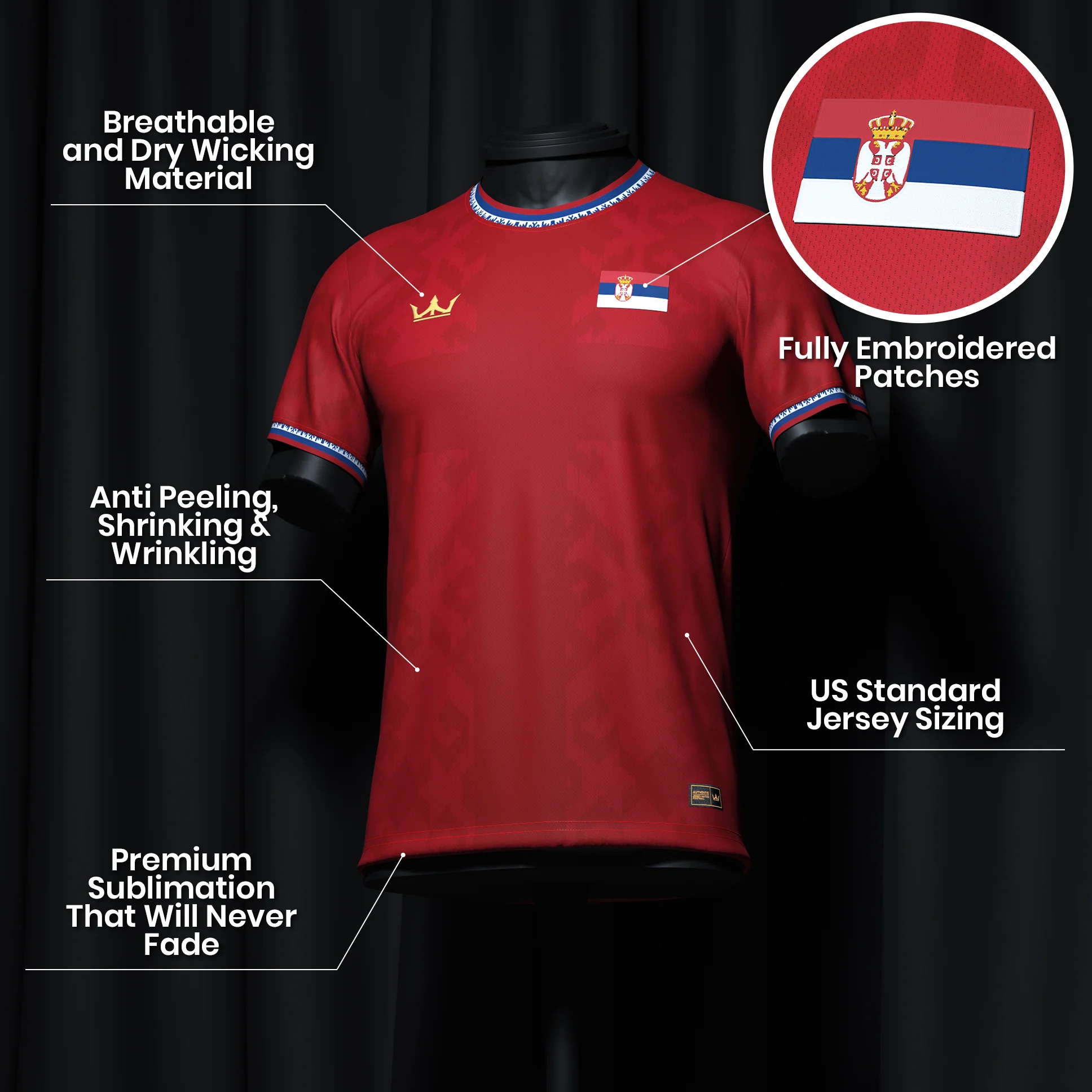 Serbia Heritage Custom Football Jersey - Image 11