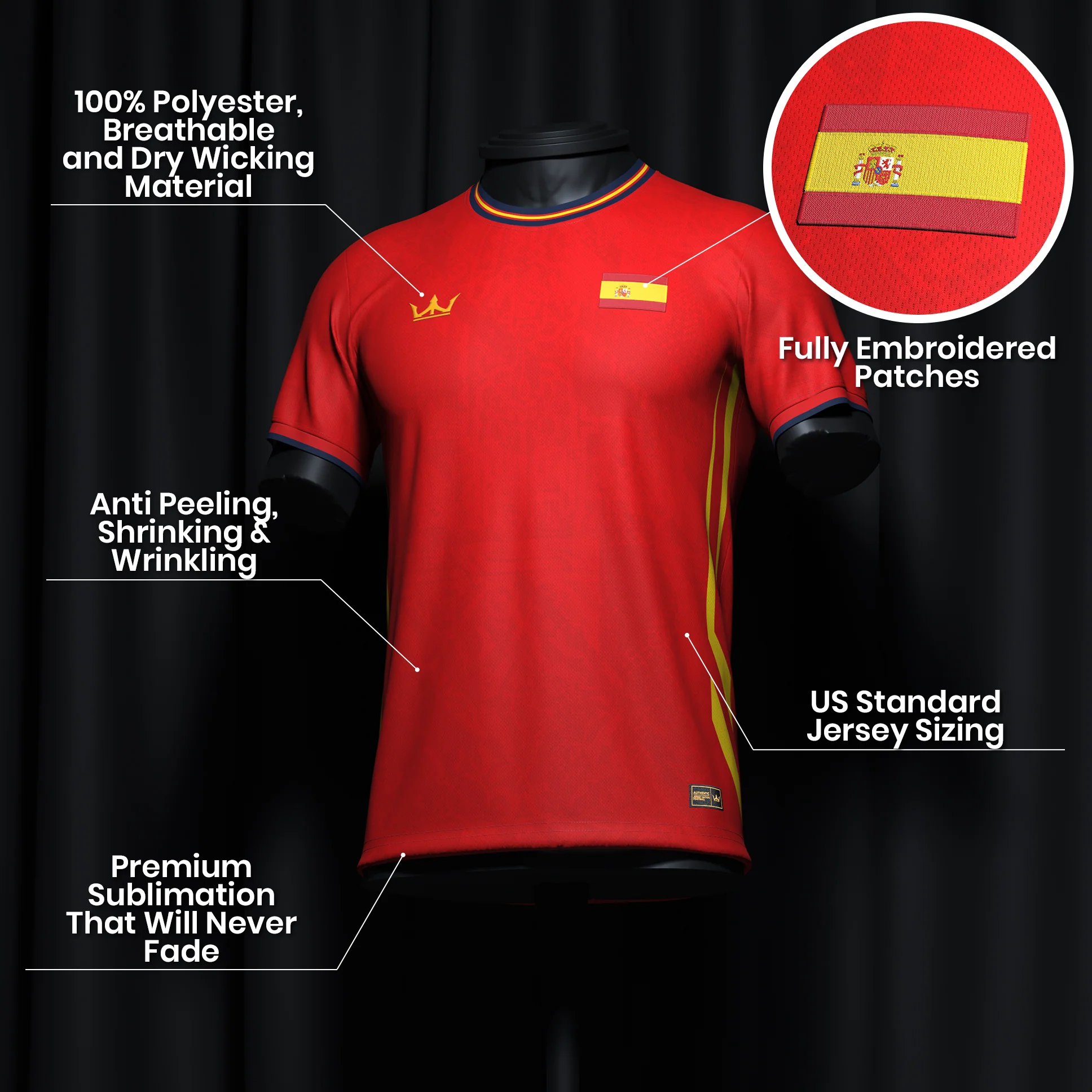 Spain Heritage Custom Football Jersey - Image 8