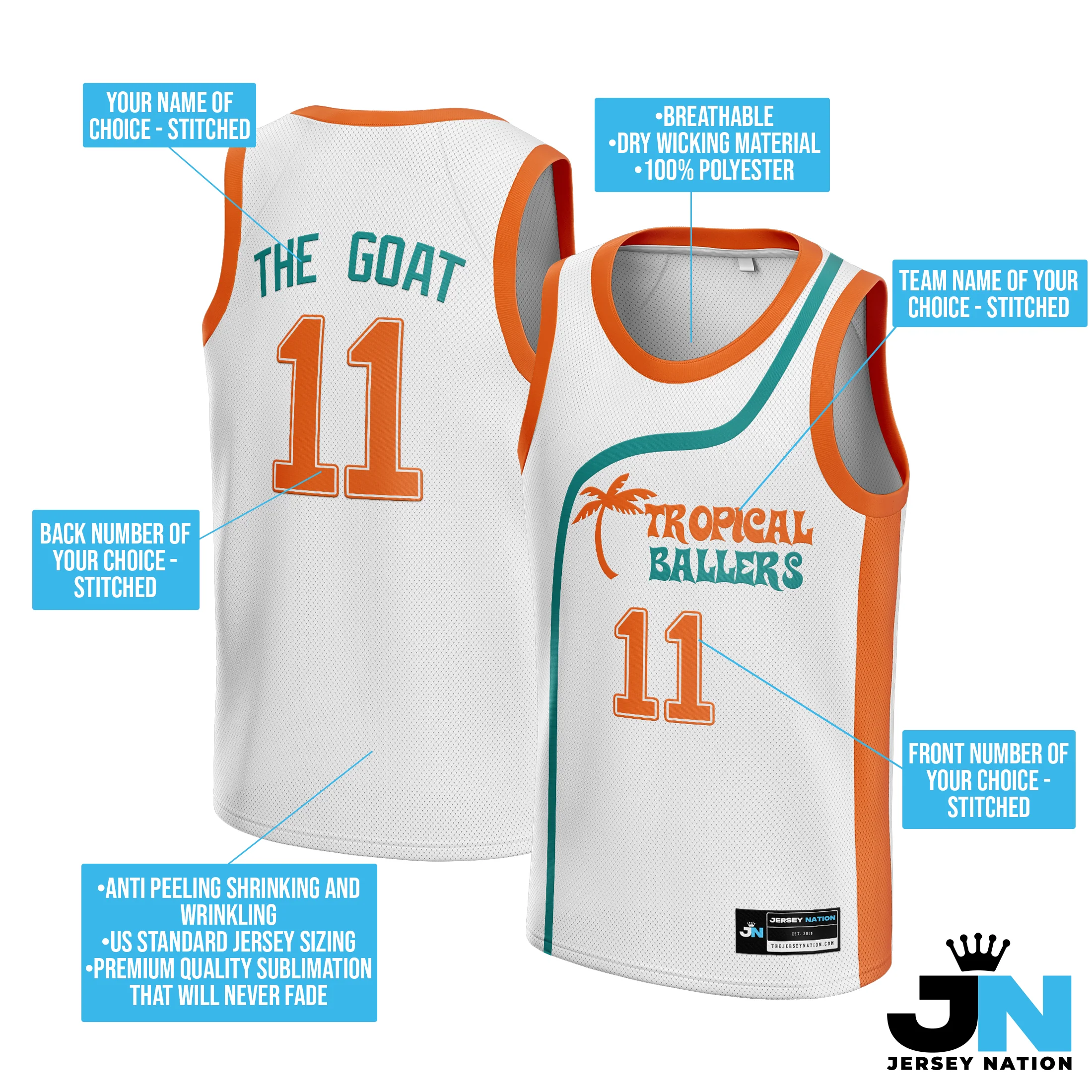 Tropical Custom Basketball Jersey - Image 8