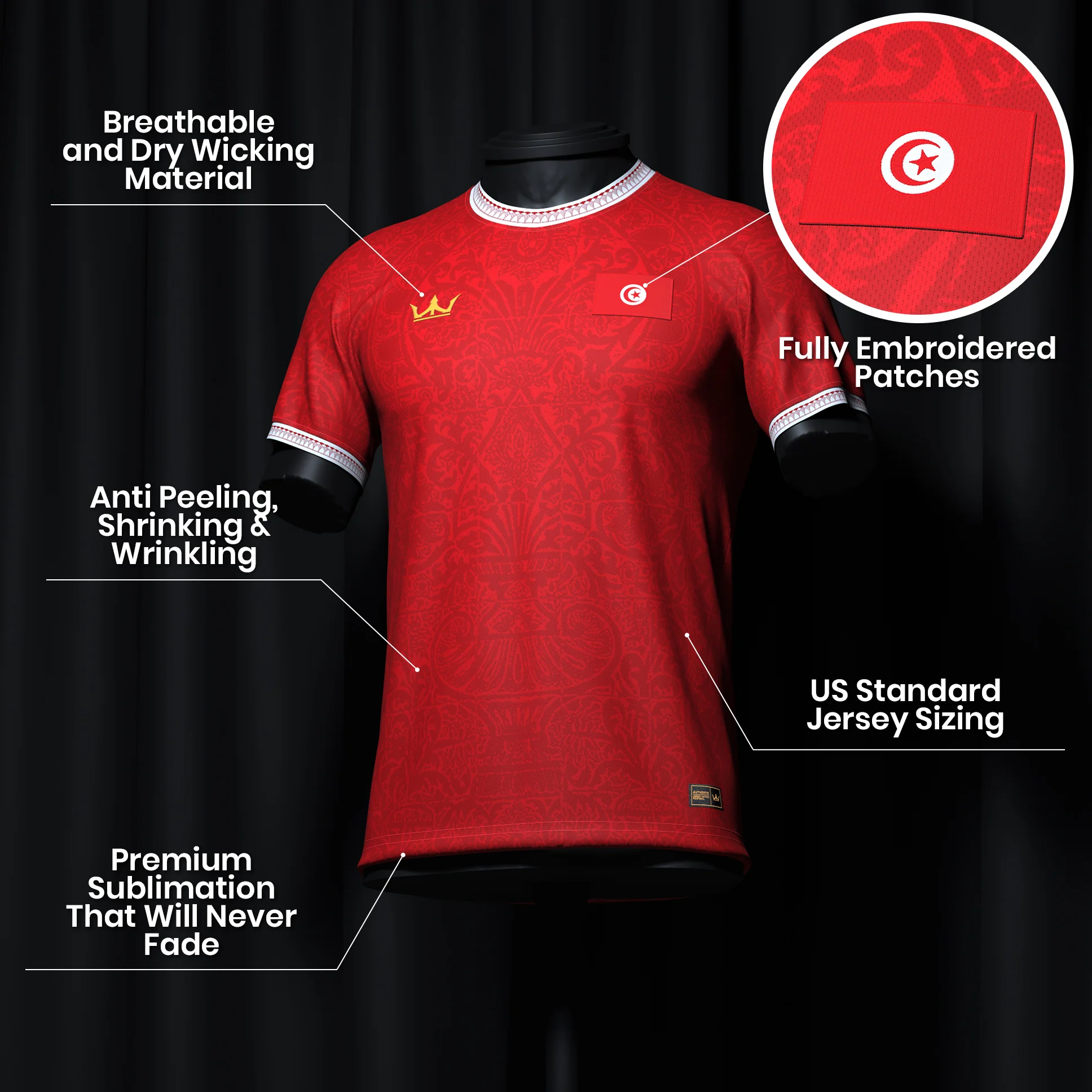 Tunisia Heritage Custom Football Jersey - Image 8