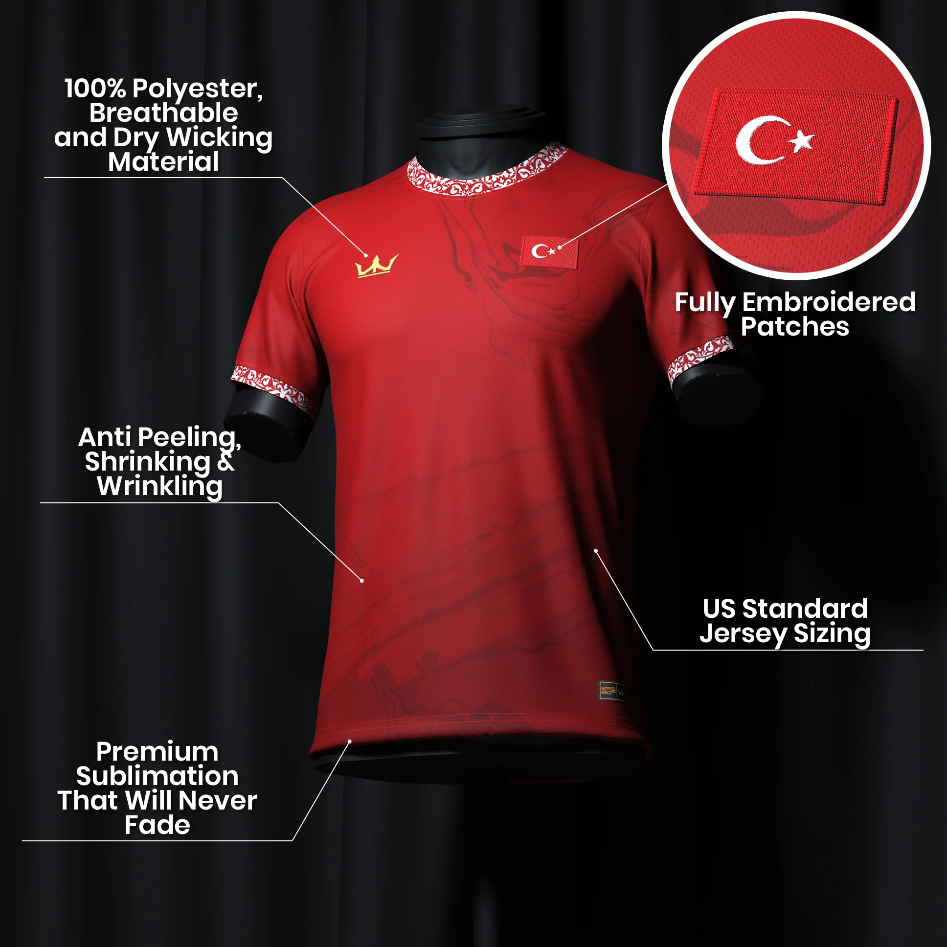 Türkiye Heritage Custom Football Jersey - Image 21