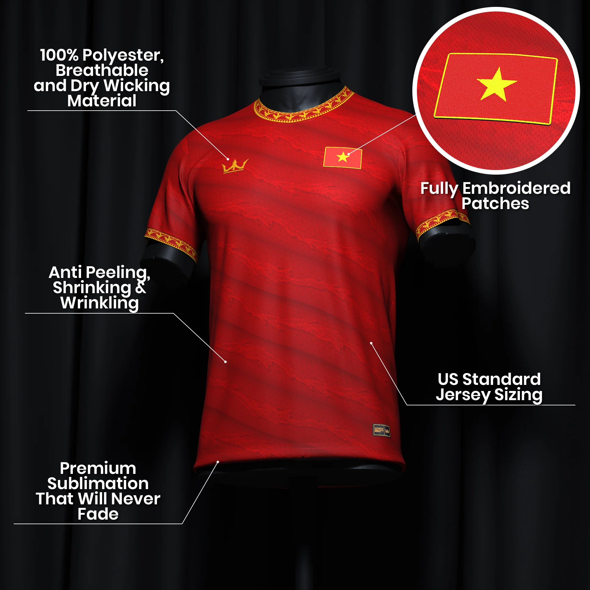 Vietnam Heritage Custom Football Jersey - Image 4