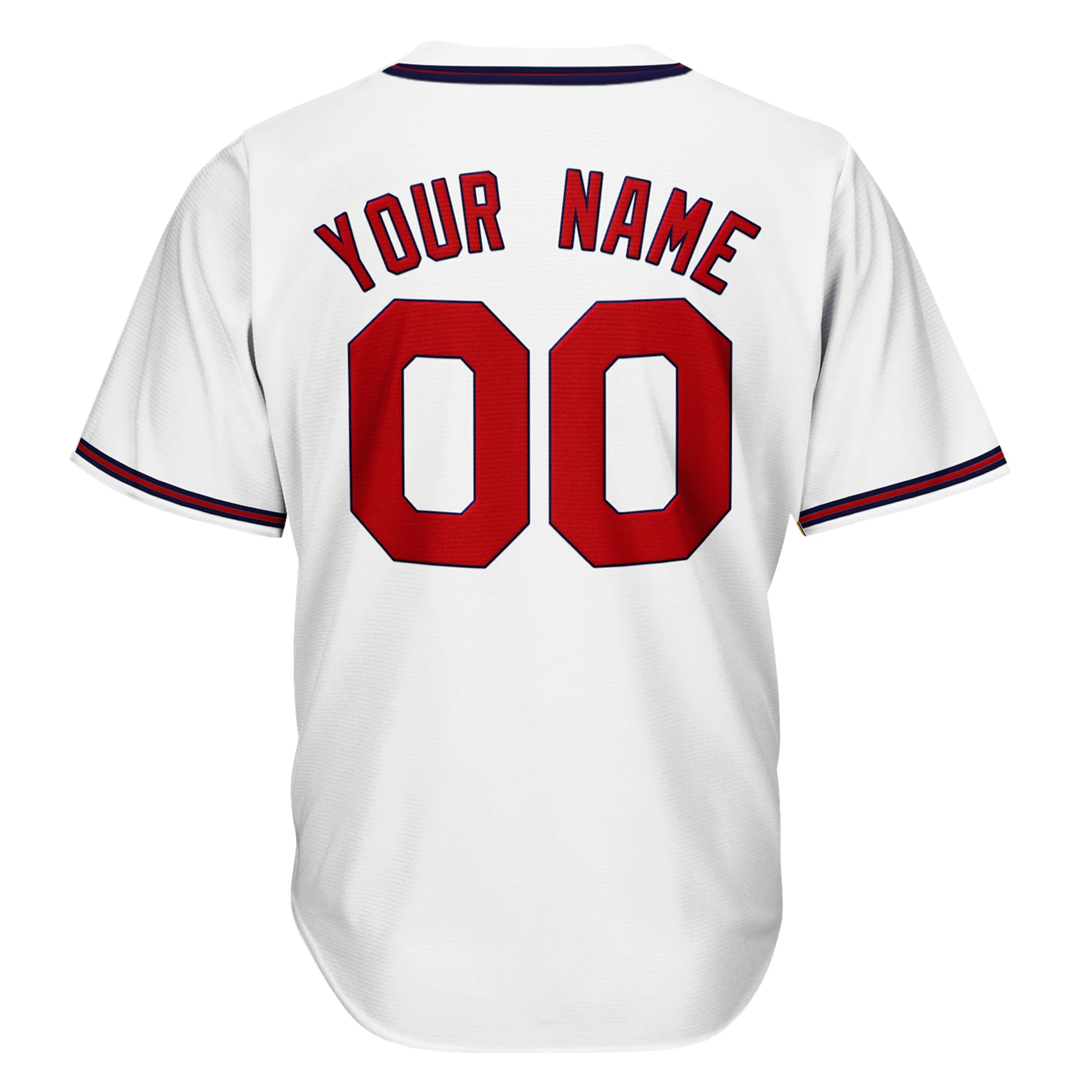 White-Red Custom Baseball Jersey - Image 3