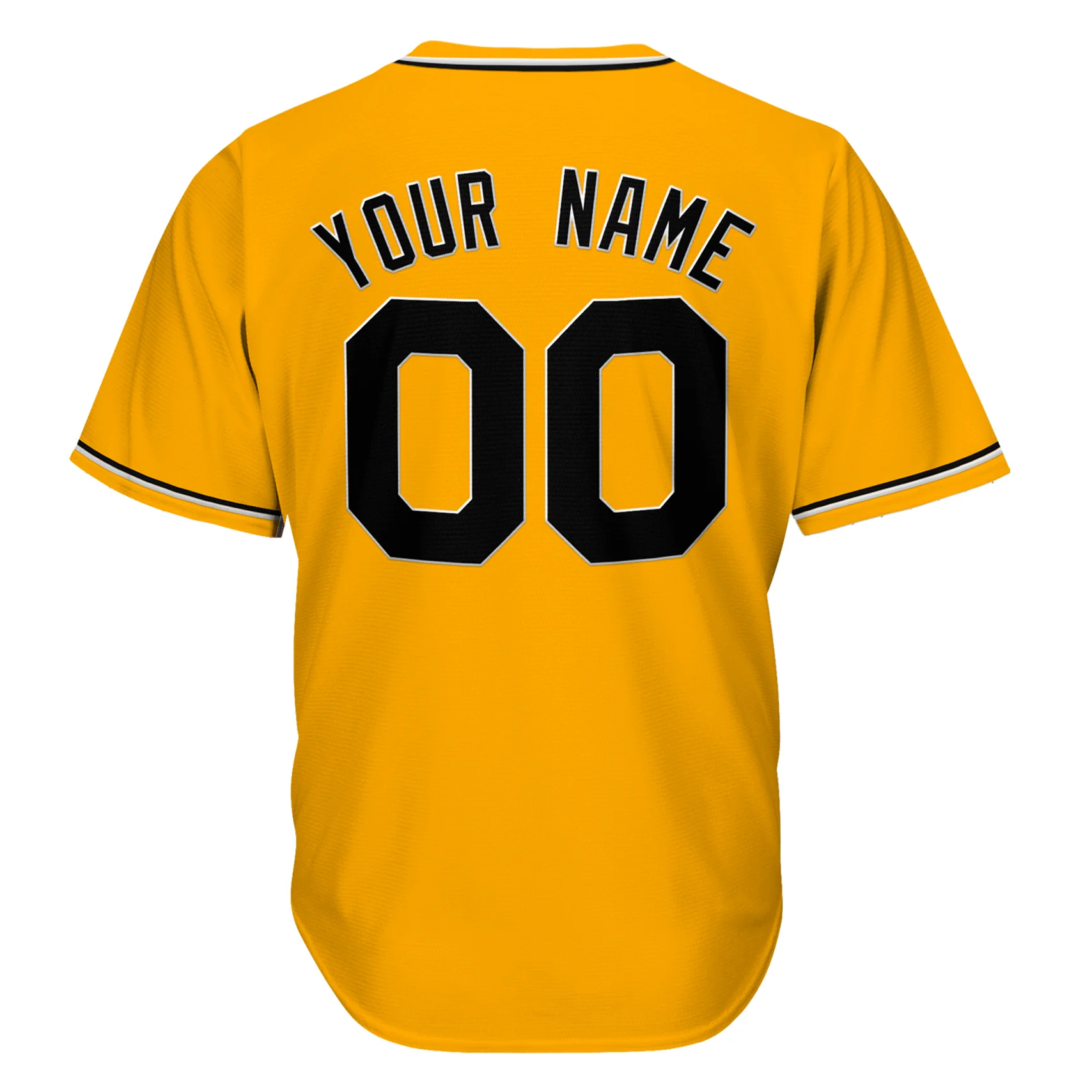 Yellow-Black Custom Baseball Jersey - Image 3