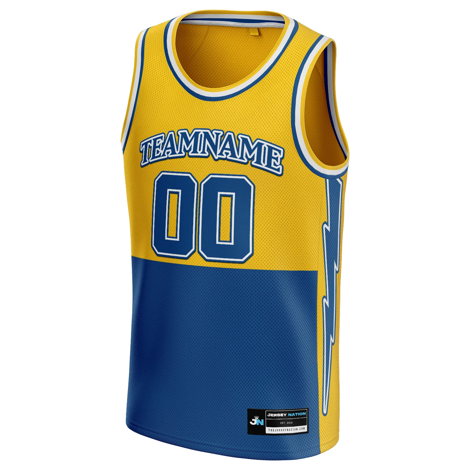 Yellow-Blue Custom Basketball Jersey - Image 2