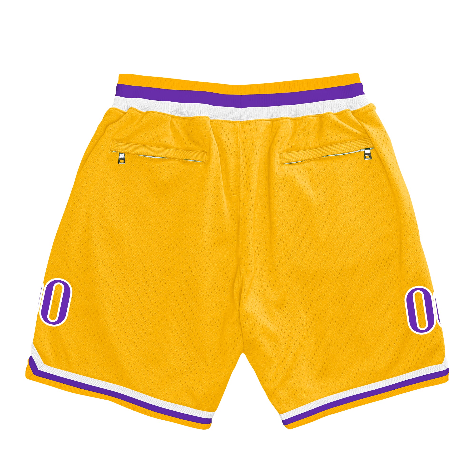 Yellow Purple-White Custom Basketball Shorts - Image 2
